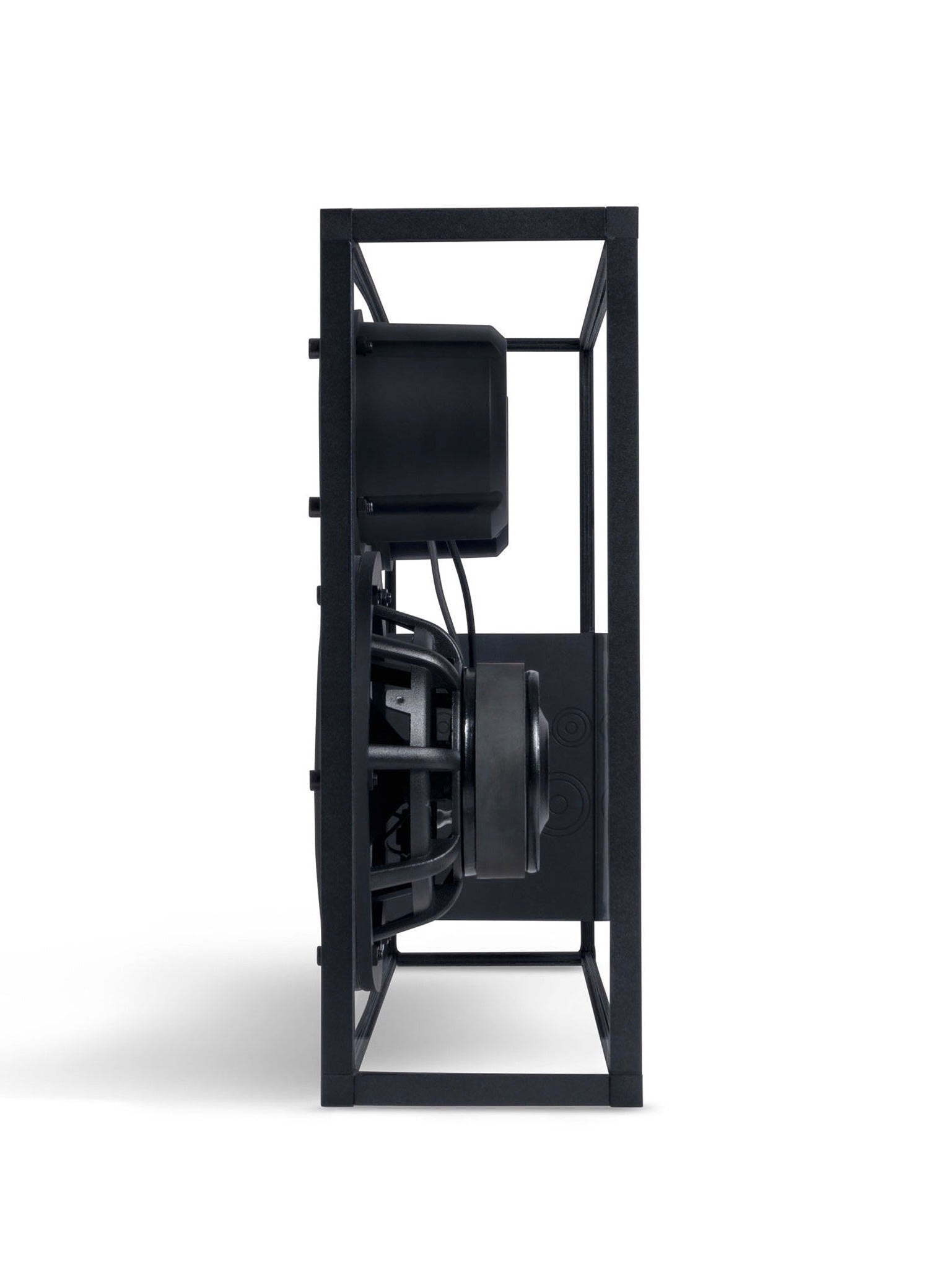 Transparent Speaker Black - Bluetooth — side profile showing black metal frame