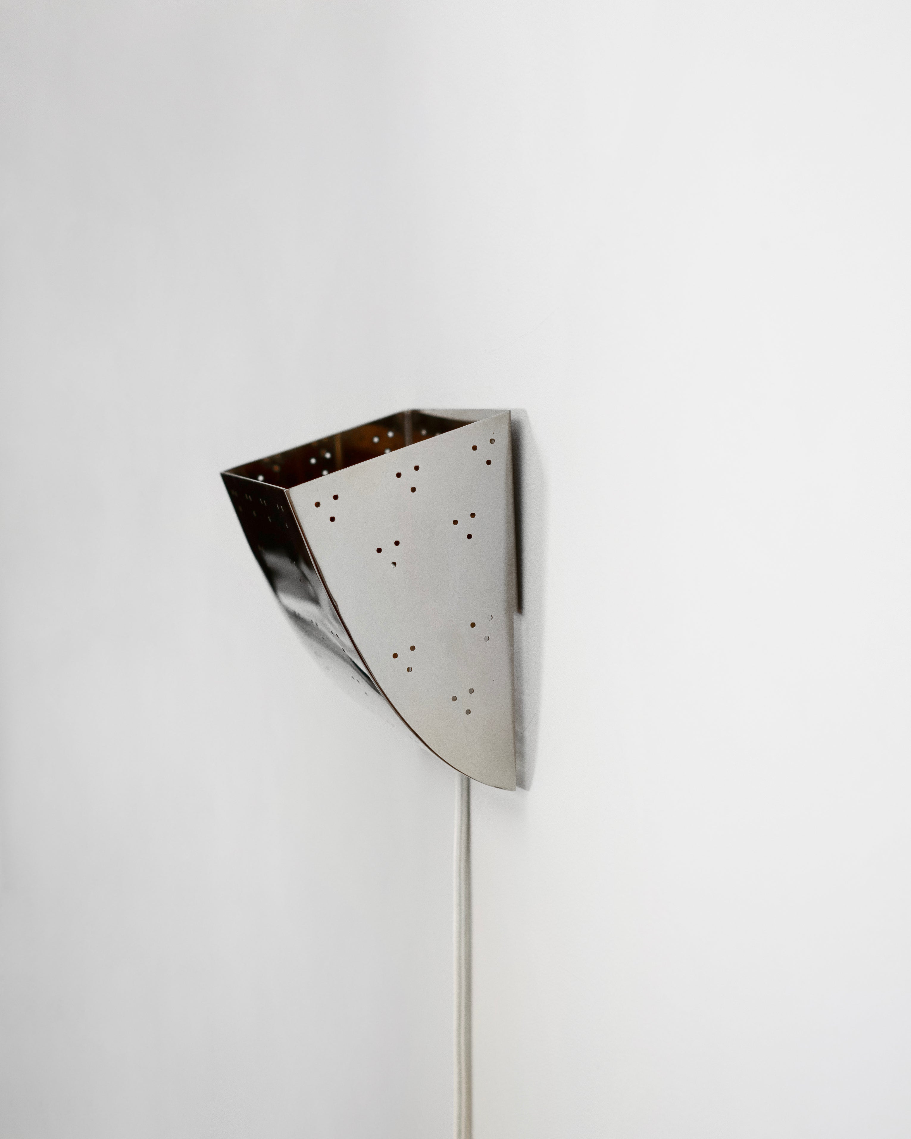 Jolene Wall Lamp - Polished Steel — side angle showing polished steel finish