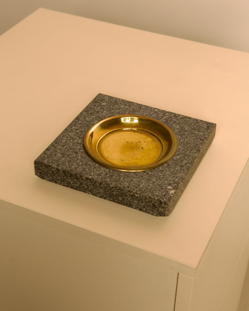 Italian granite and brass vide-poche, 1960s  by Treaptyque | The Oblist