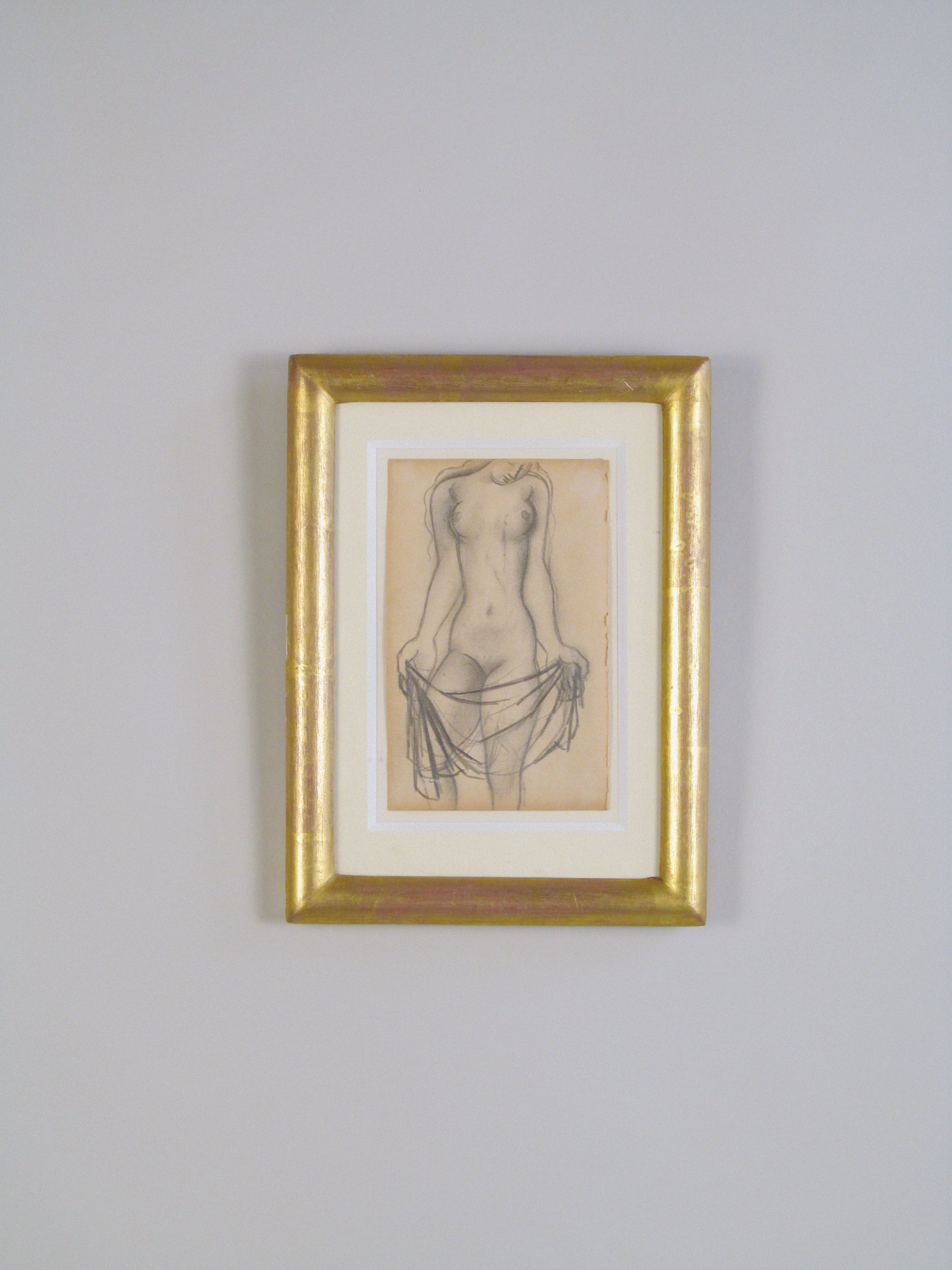 Bernard Meninsky Portrait of Nora by Myakin | The Oblist — framed drawing, neutral tones