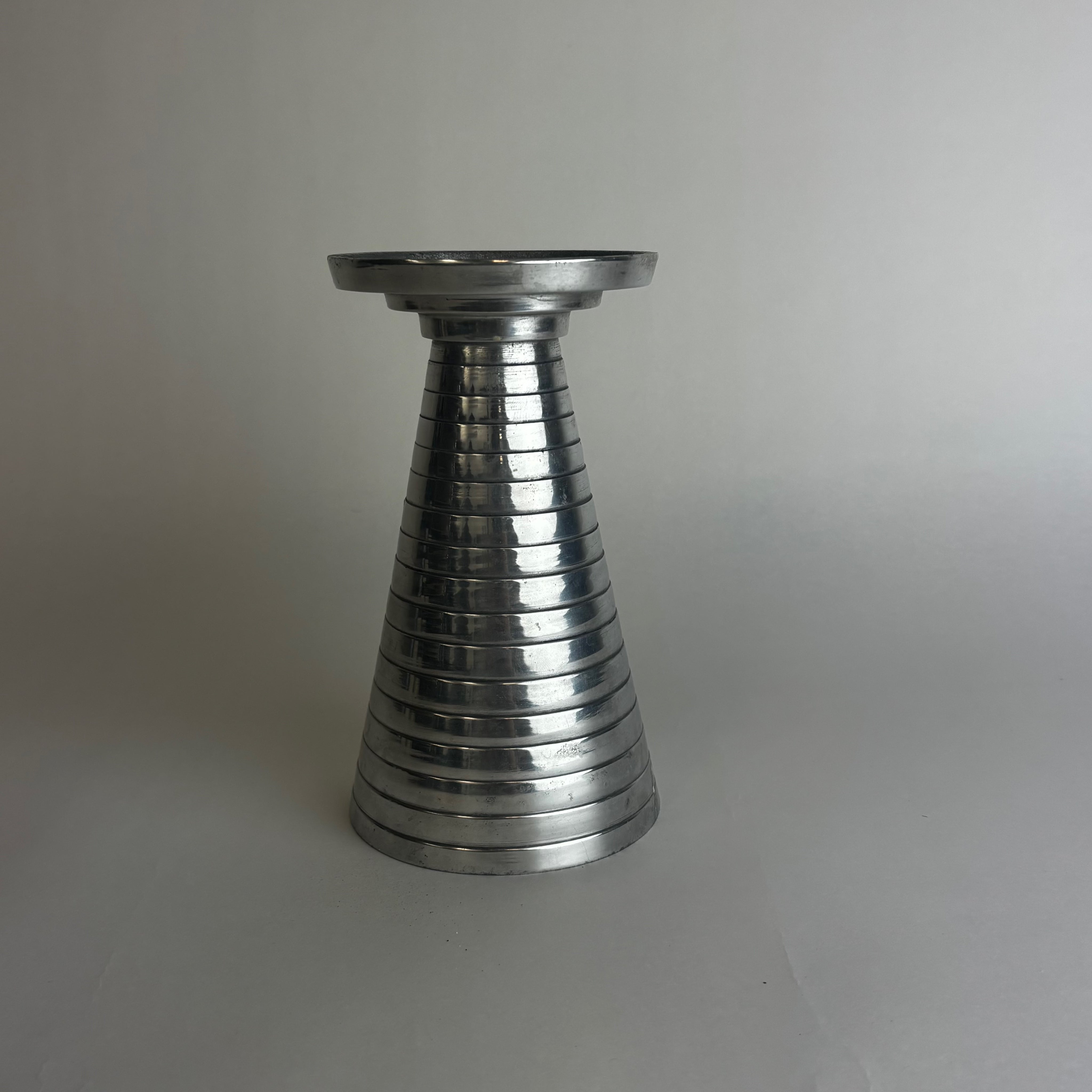 Art Deco Aluminum Vase  — side angle
