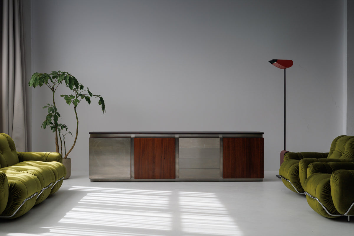 Restored Large Parioli Sideboard | Room Divider by Giotto Stoppino for Acerbis — detail view