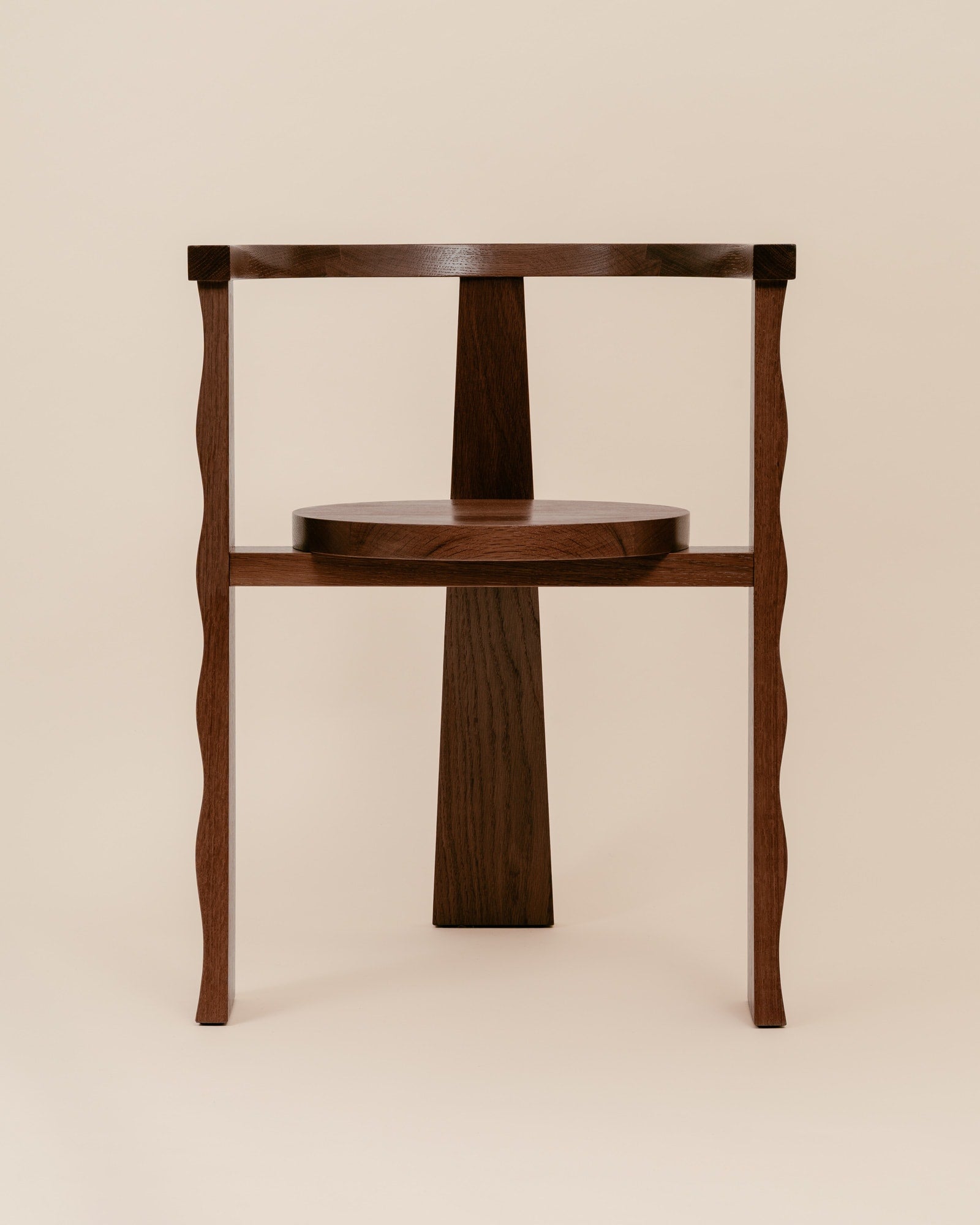 Puro walnut wood chair by Elina Ulvio profile view
