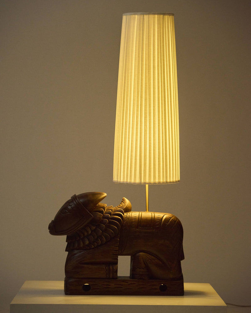 Nandi Lamp- Wooden Lamp — lifestyle setting