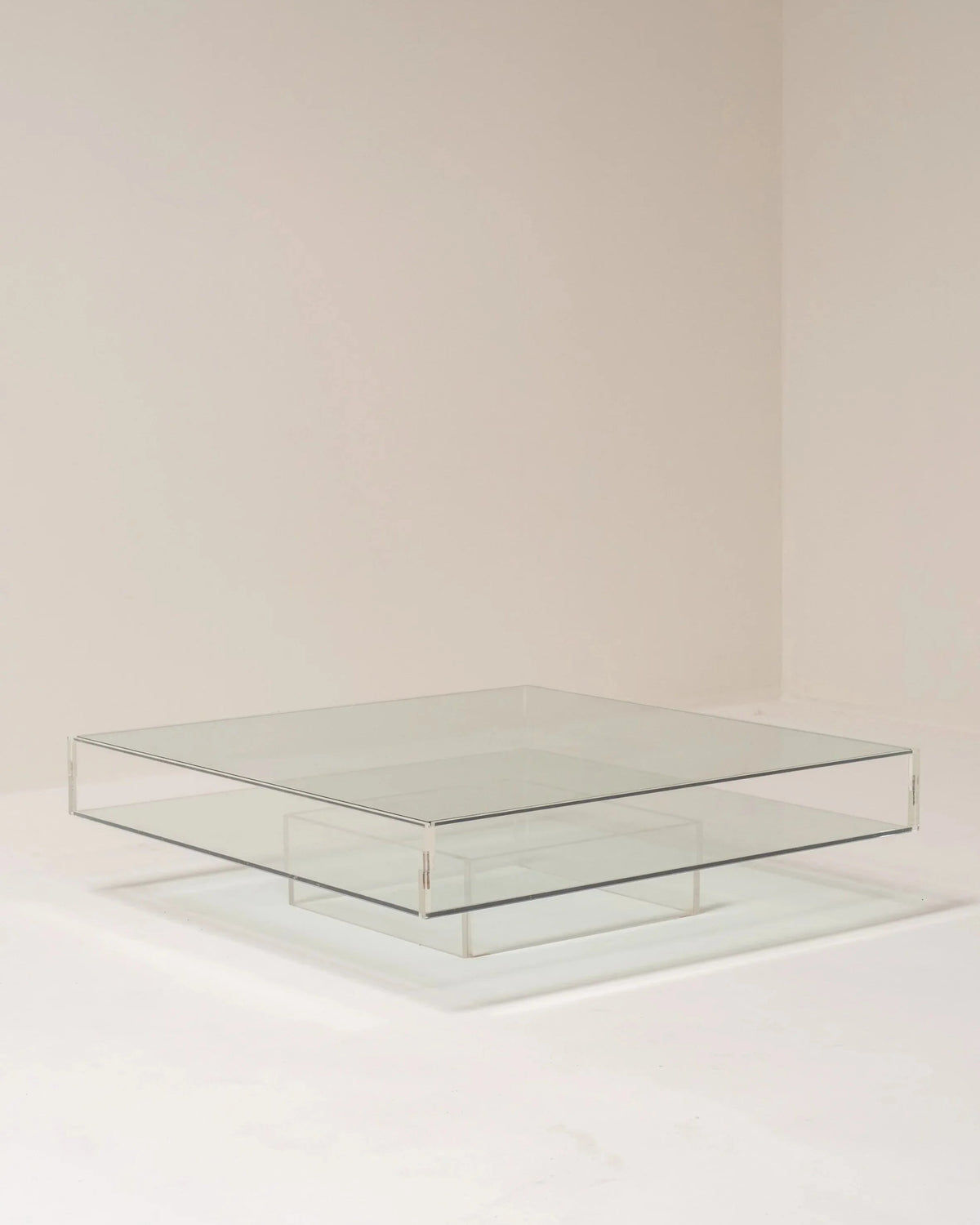 Glass and Plexiglass Display Coffee Table, 1970s by Paulette in 't Stad | The Oblist