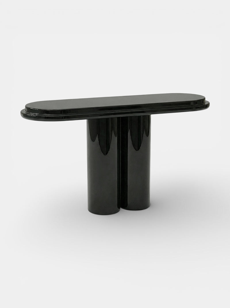 Ida Black Lacquered Wood Console — detail view
