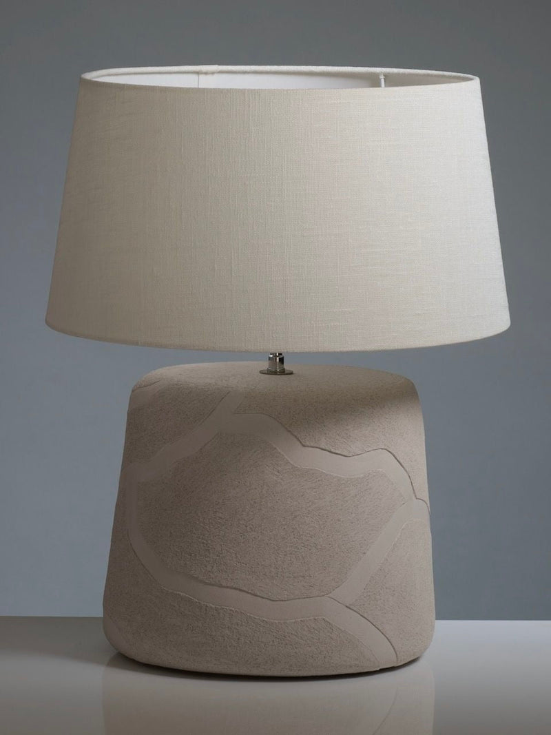 Africa Table Lamp in Ceramics — close-up of textured ceramic base