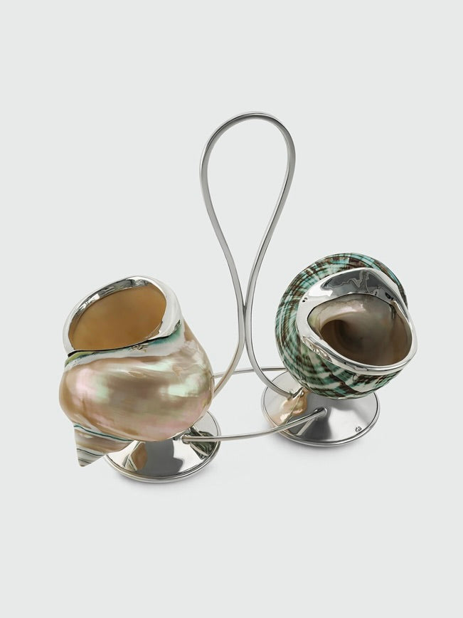 Salt and Pepper Holders by Tavares 1922 | The Oblist — handcrafted shell design