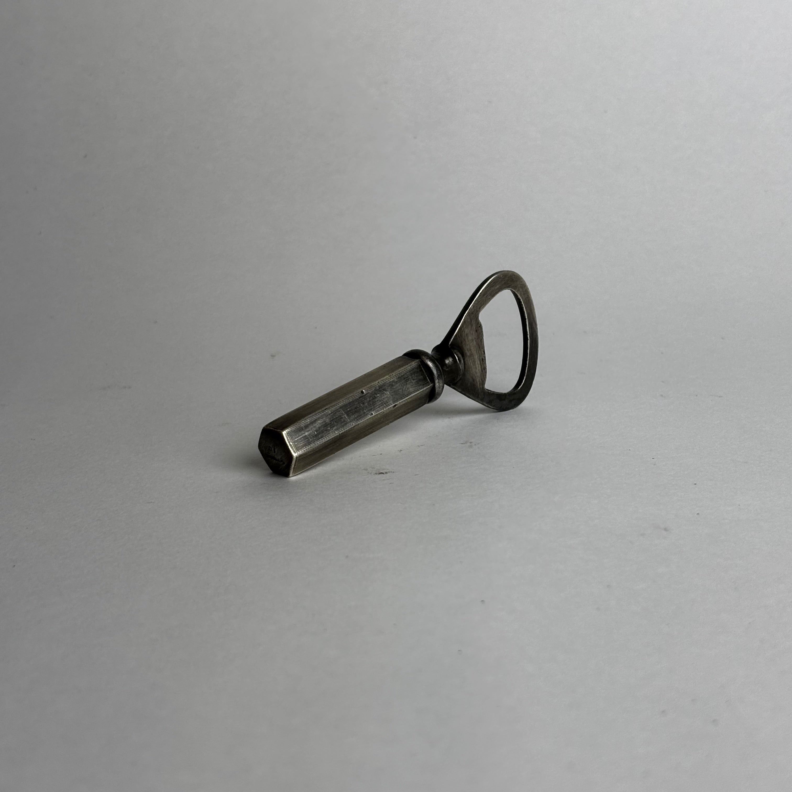 Sterling Silver Cork Screw and Bottle Opener — side angle