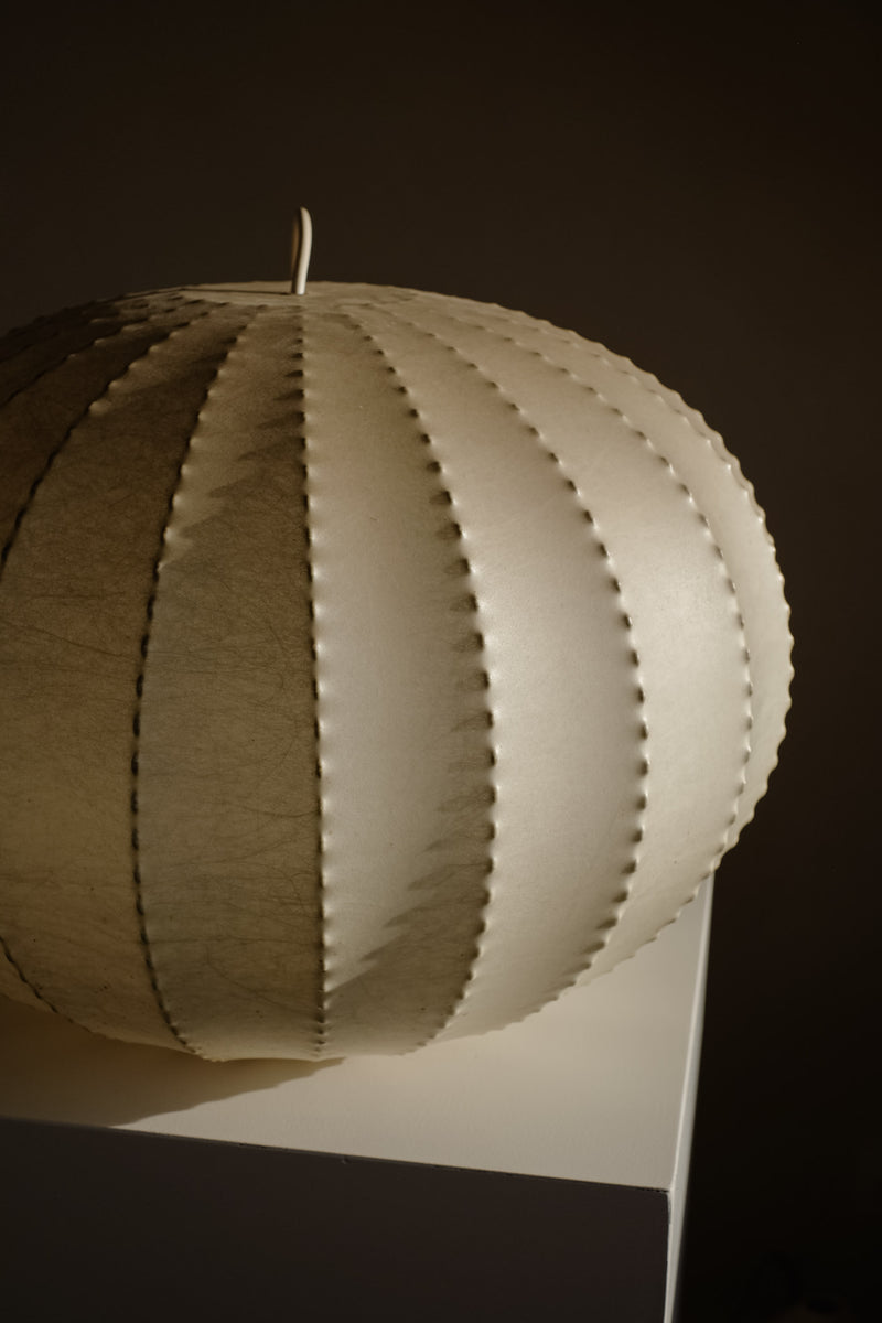 Cocoon Lamp 1960s — close-up of textured white shade