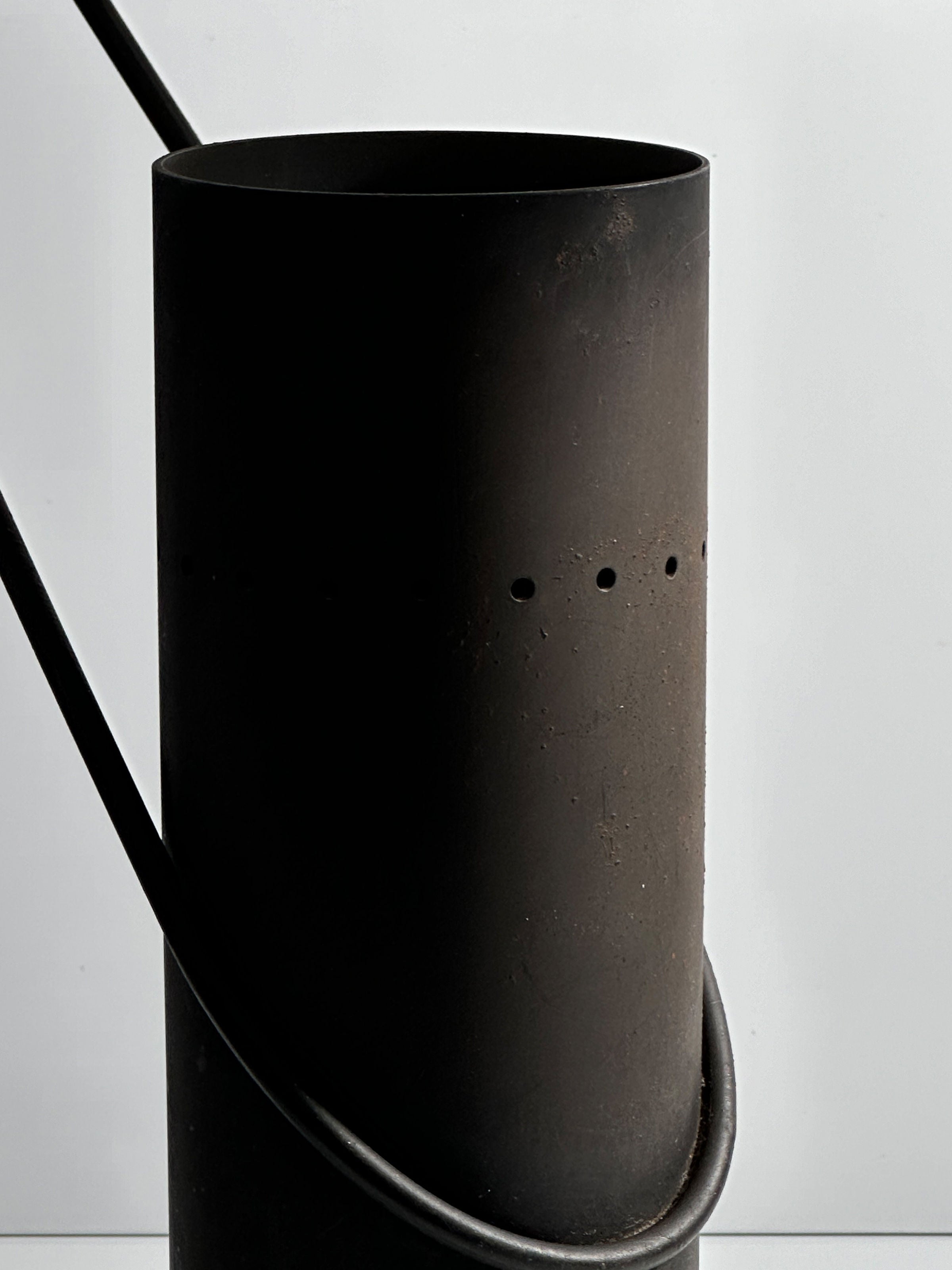 Cast Iron Table Lamp attributed to Enzo Berti - 1980s — side angle