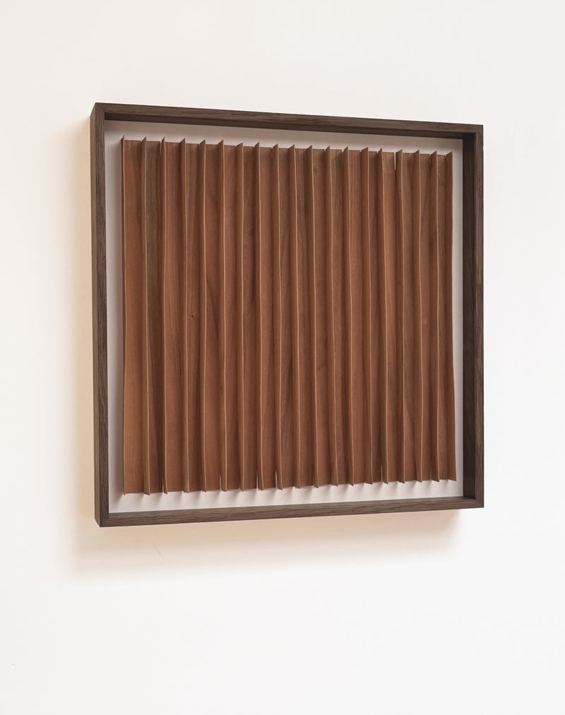 Rhythm Wood' Artwork in Cherry Veneer — close-up of layered wood texture