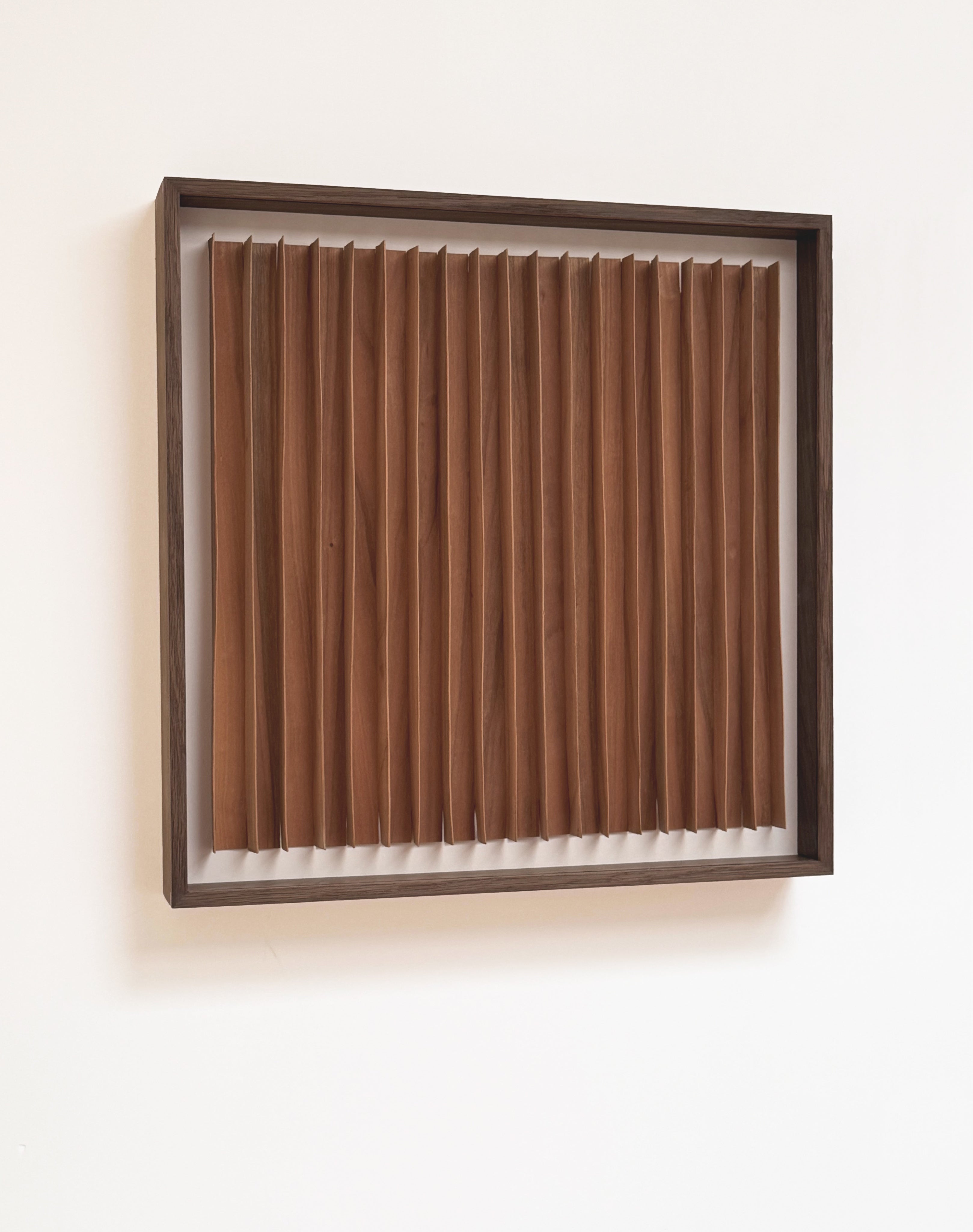 Rhythm Wood' Artwork in Cherry Veneer — close-up of layered wood texture