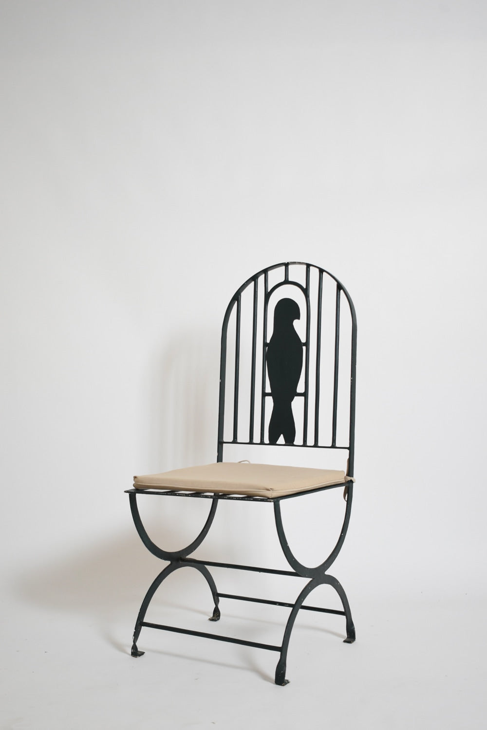 Pair of wrought iron bird cage chairs, 1960s. — close-up