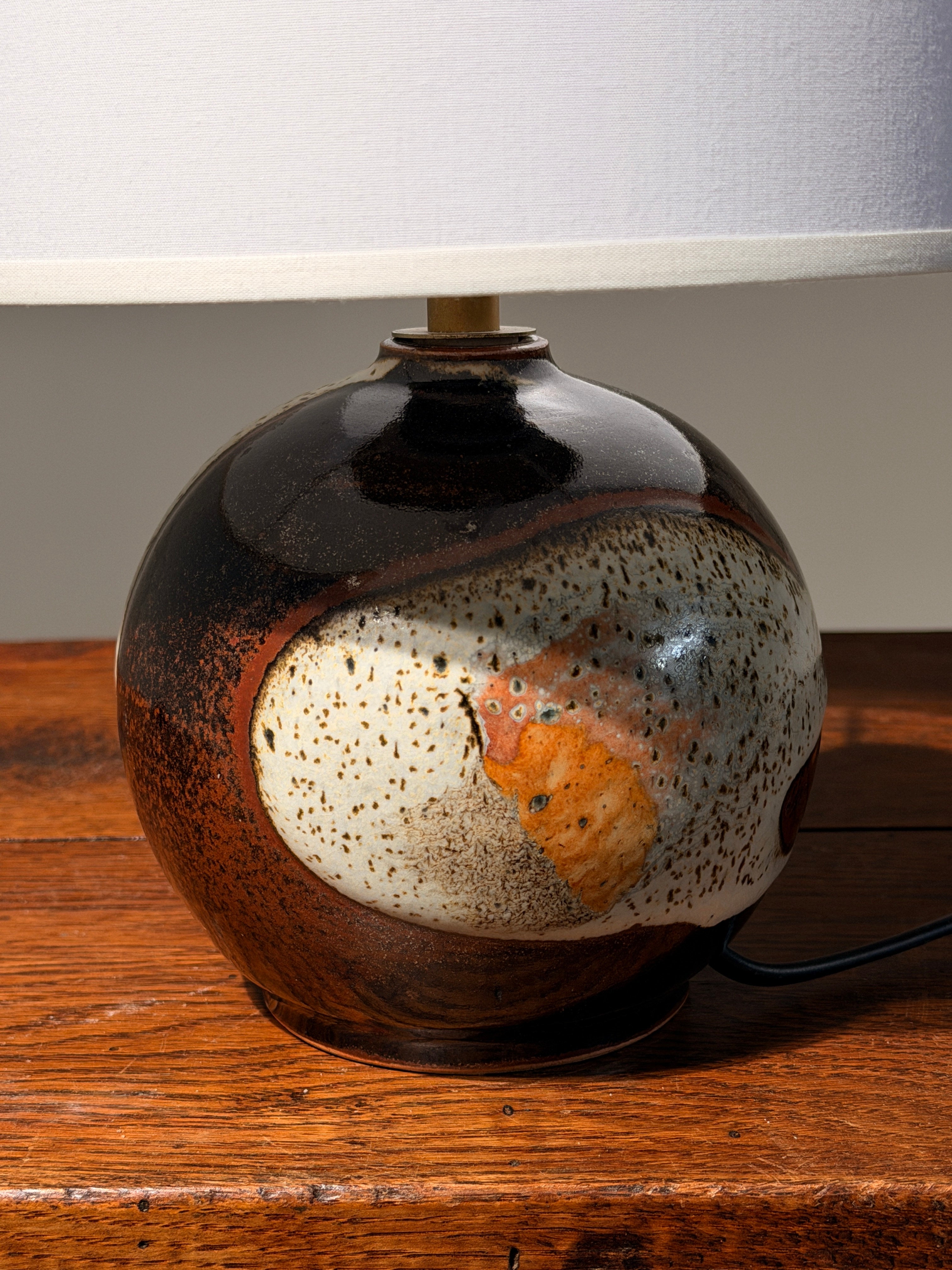 Stoneware lamp, La Borne, France, circa 1970 — lifestyle setting