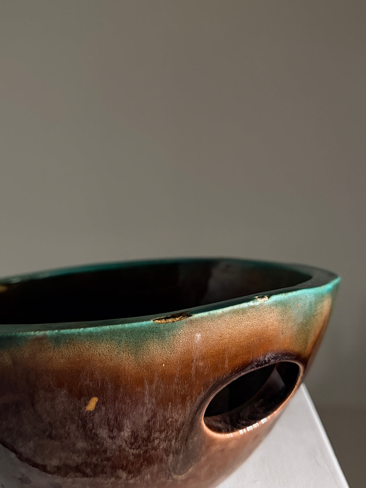A large ceramic bowl by the potters of Accolay, France, 1960 — side angle