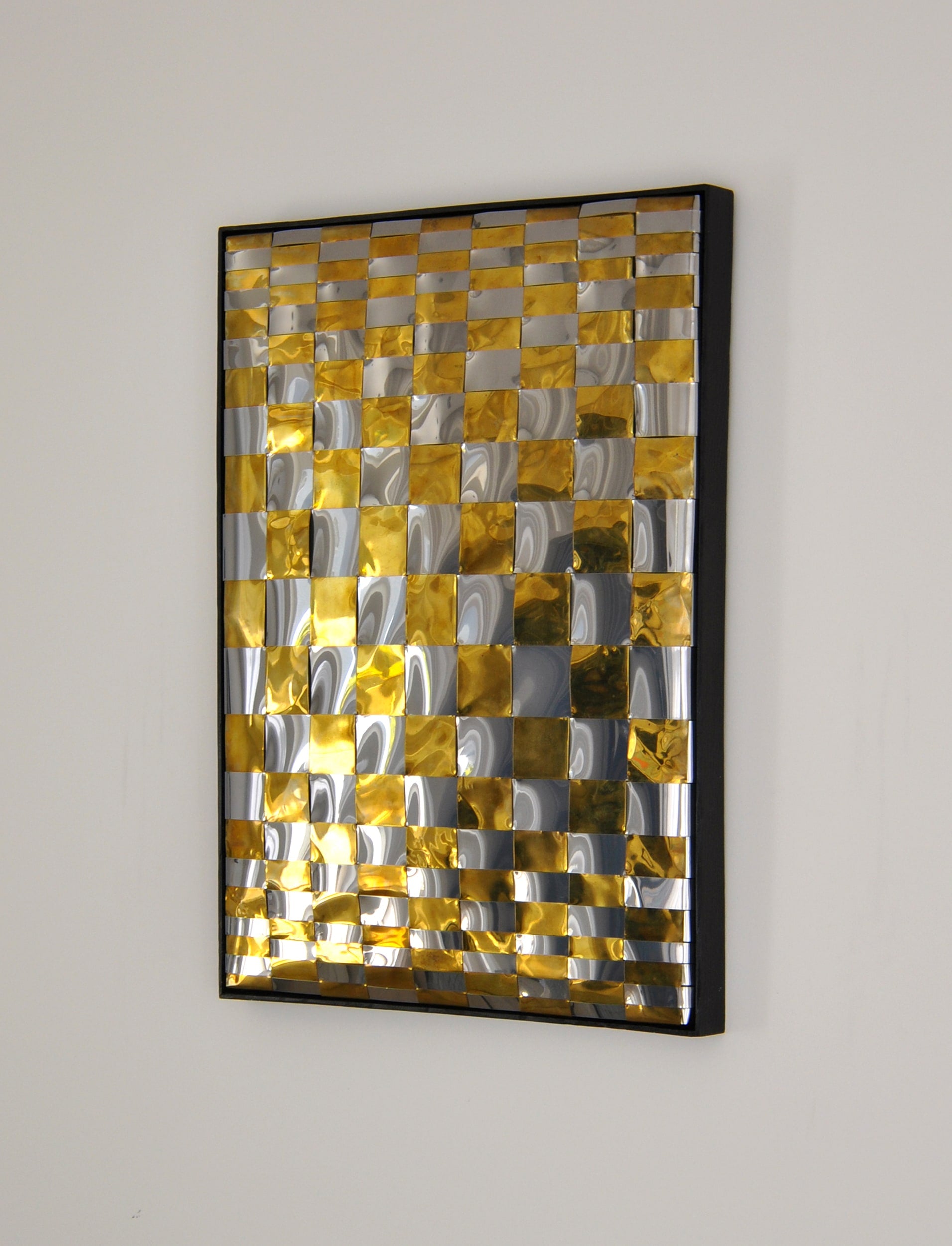 Woven Metals No. 3 - Reflective Wall Sculpture (Unique Piece) — close-up