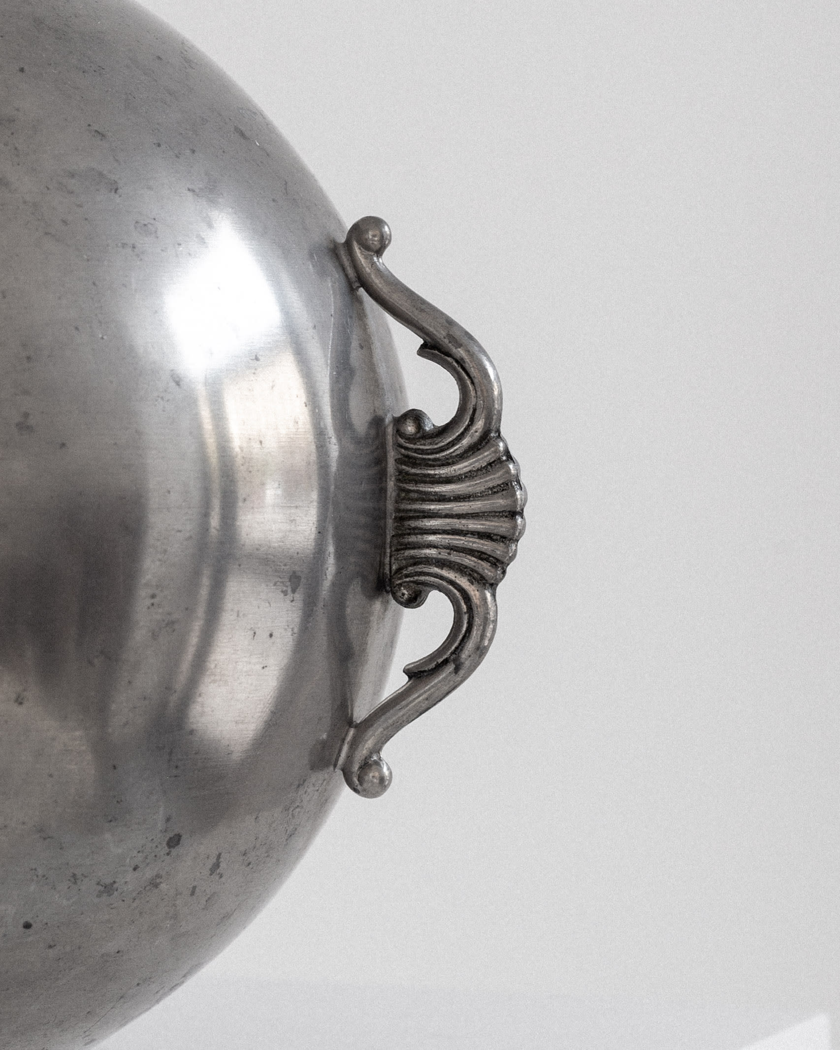 Spherical Art Deco Pewter Vase by C.G. Hallberg, 1934
