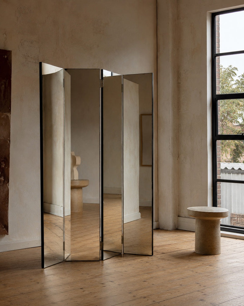 'The Paravan' Mirror Folding Screen — detail view