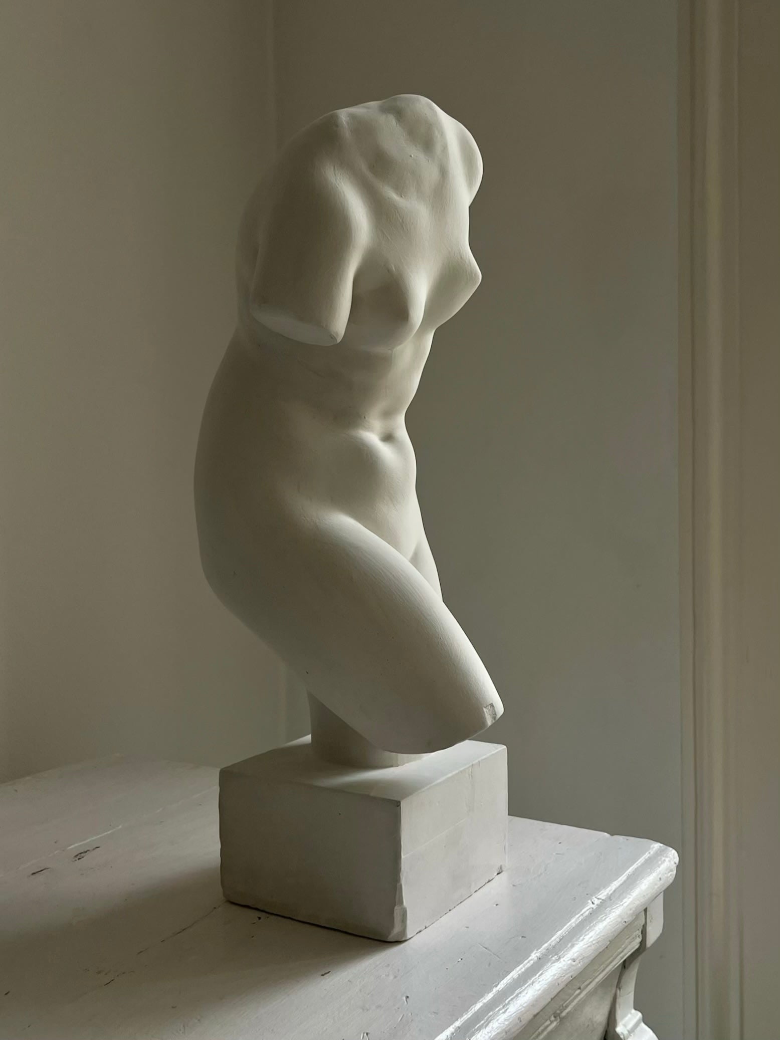 Venus Sculpture in Plaster — side angle
