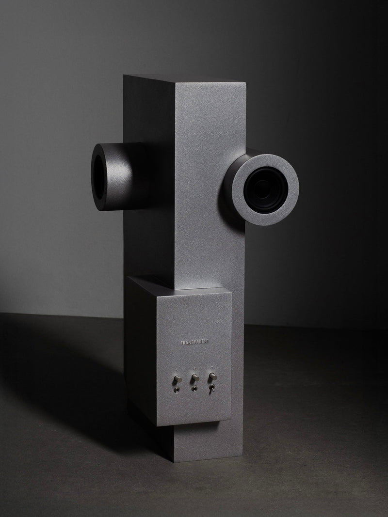 Brutalist Speaker Metal by Transparent | The Oblist — gray metal design