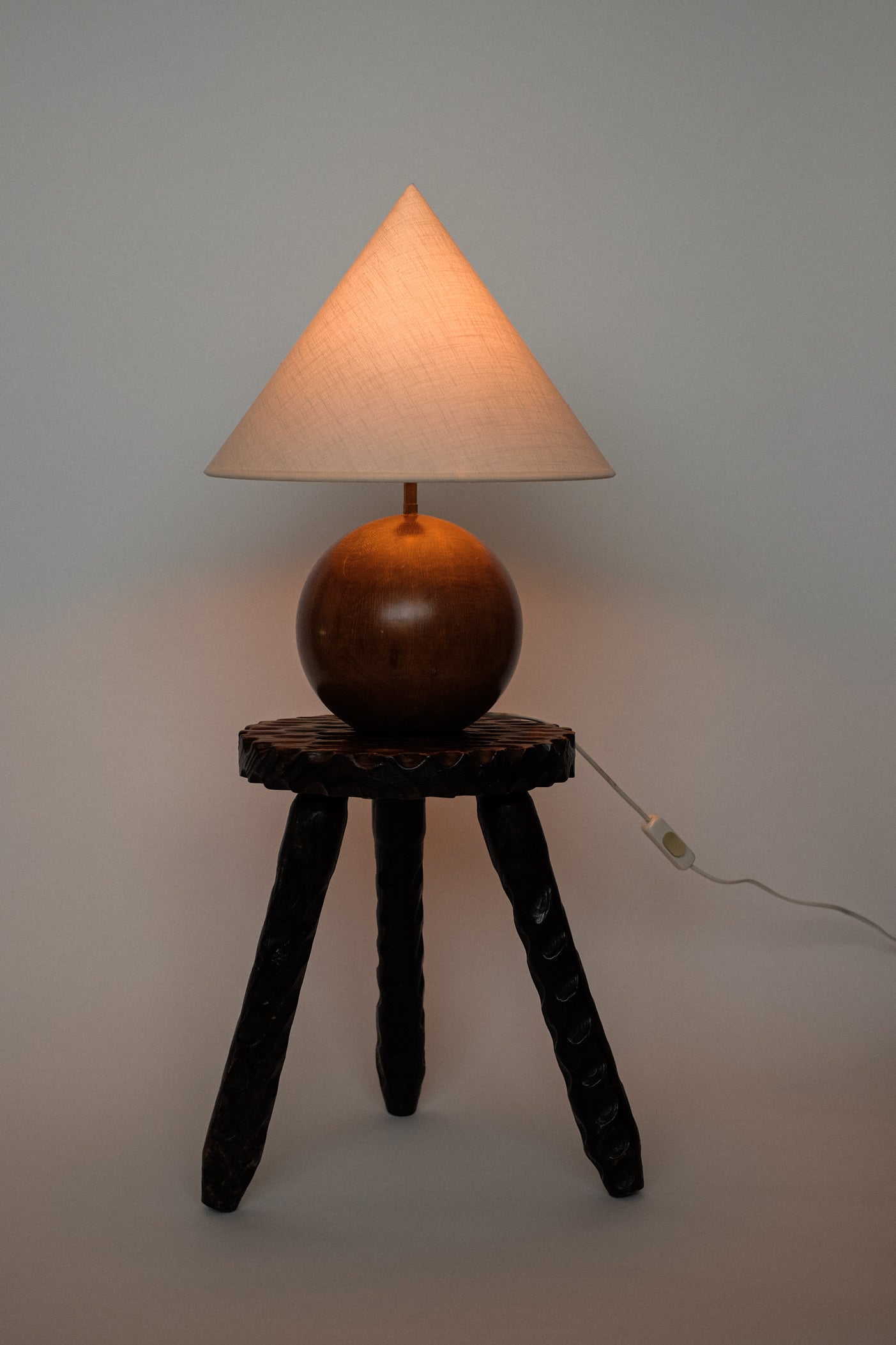 Wooden Sphere Table Lamp — lifestyle setting
