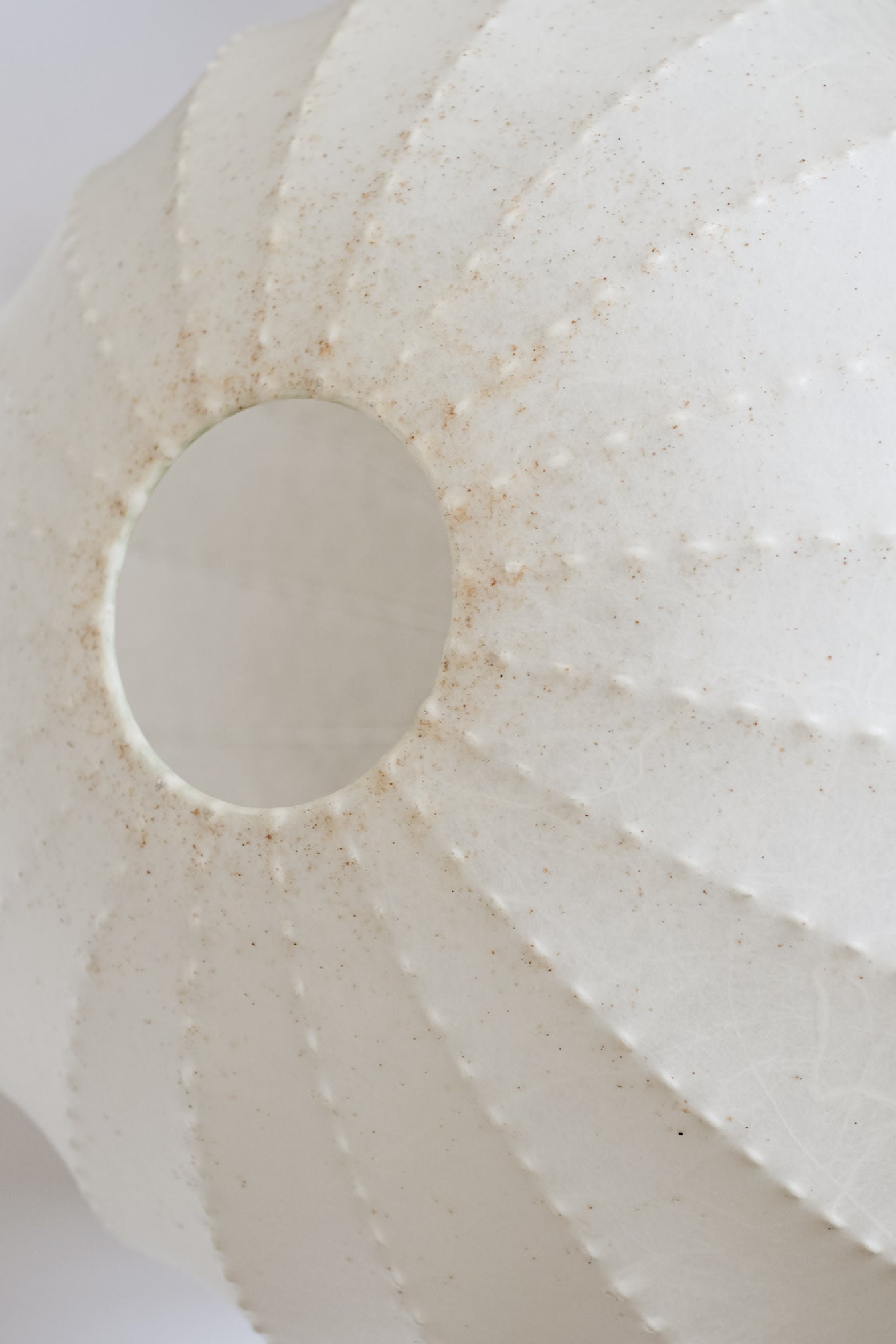 Cocoon Lamp 1960s — top view of white textured shade