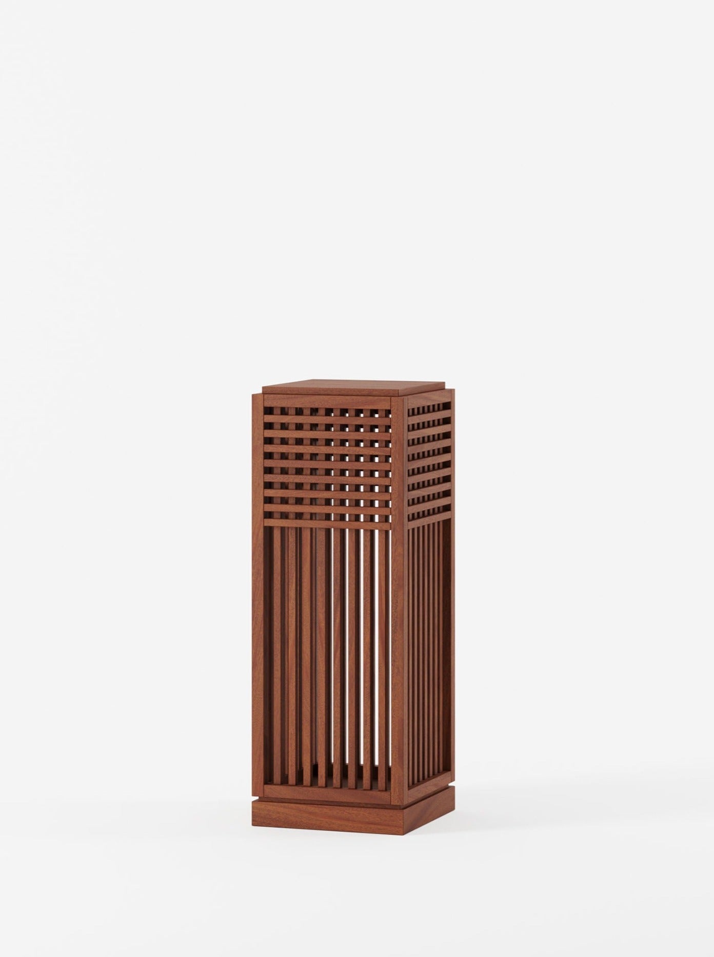 Riviera Plinth Medium in Oiled African Mahogany — lifestyle setting