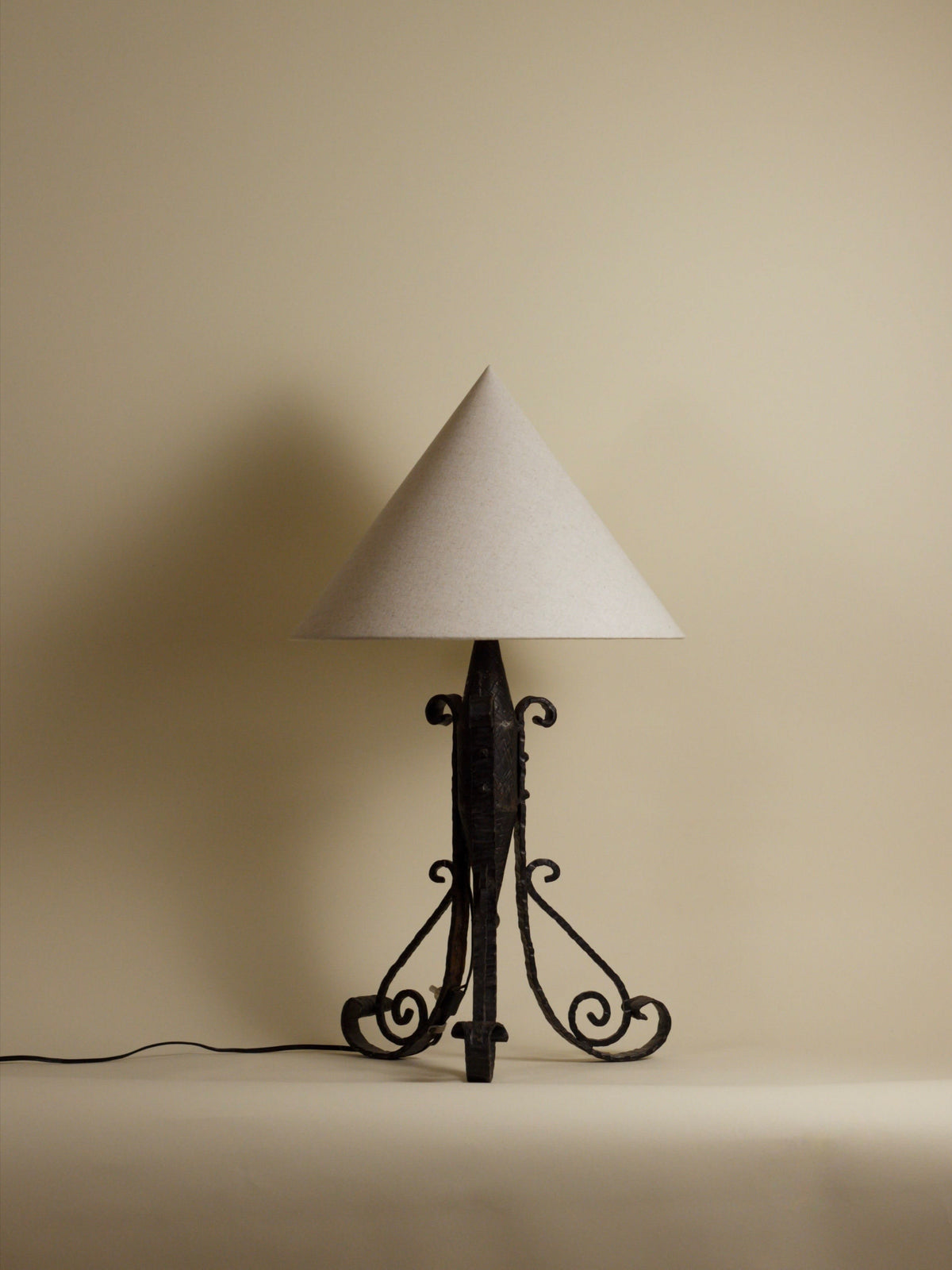 Art Deco Hand-Forged Lamp — detail view