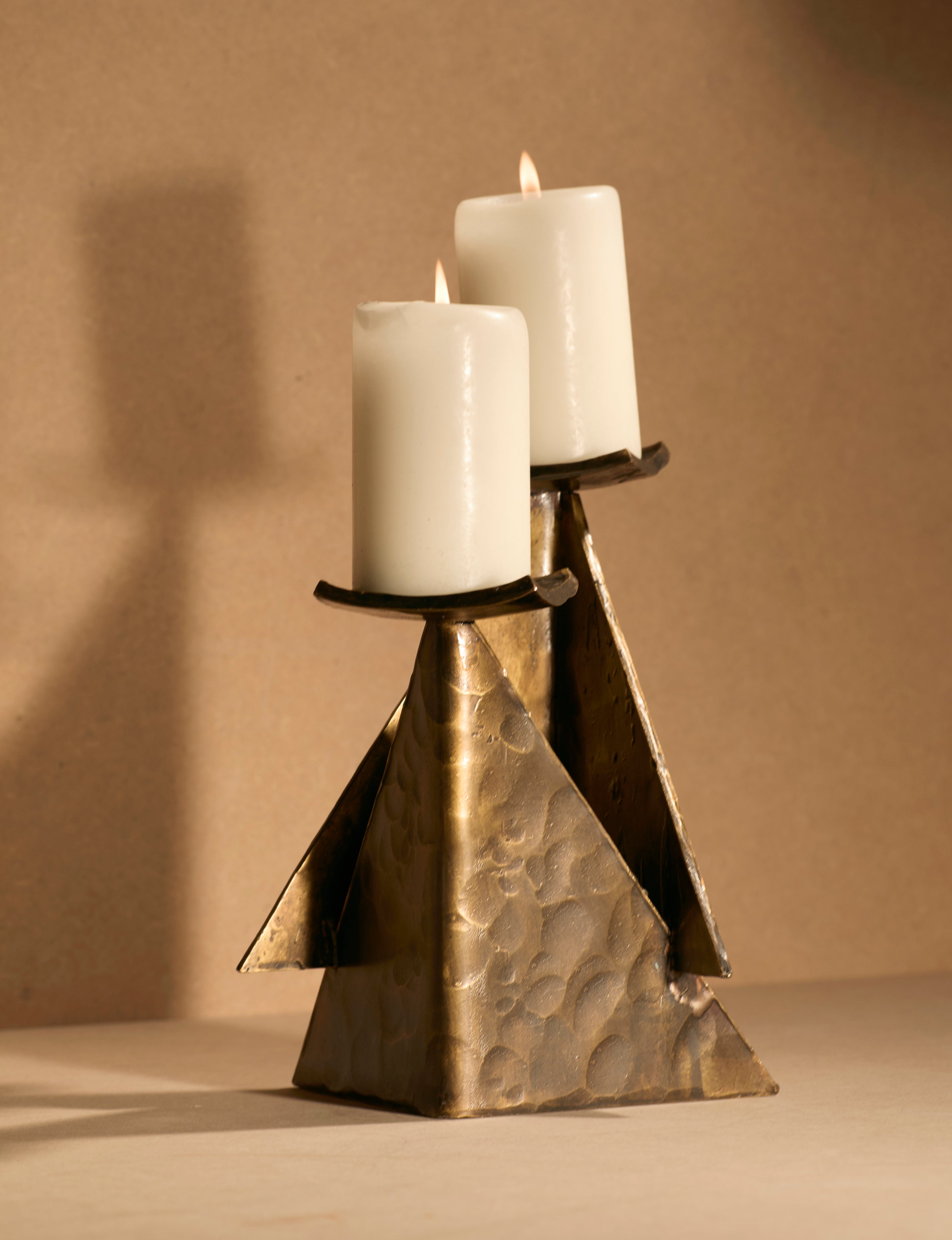 Vintage Candle Holder in Bronze - Artisanal Collection — lifestyle setting