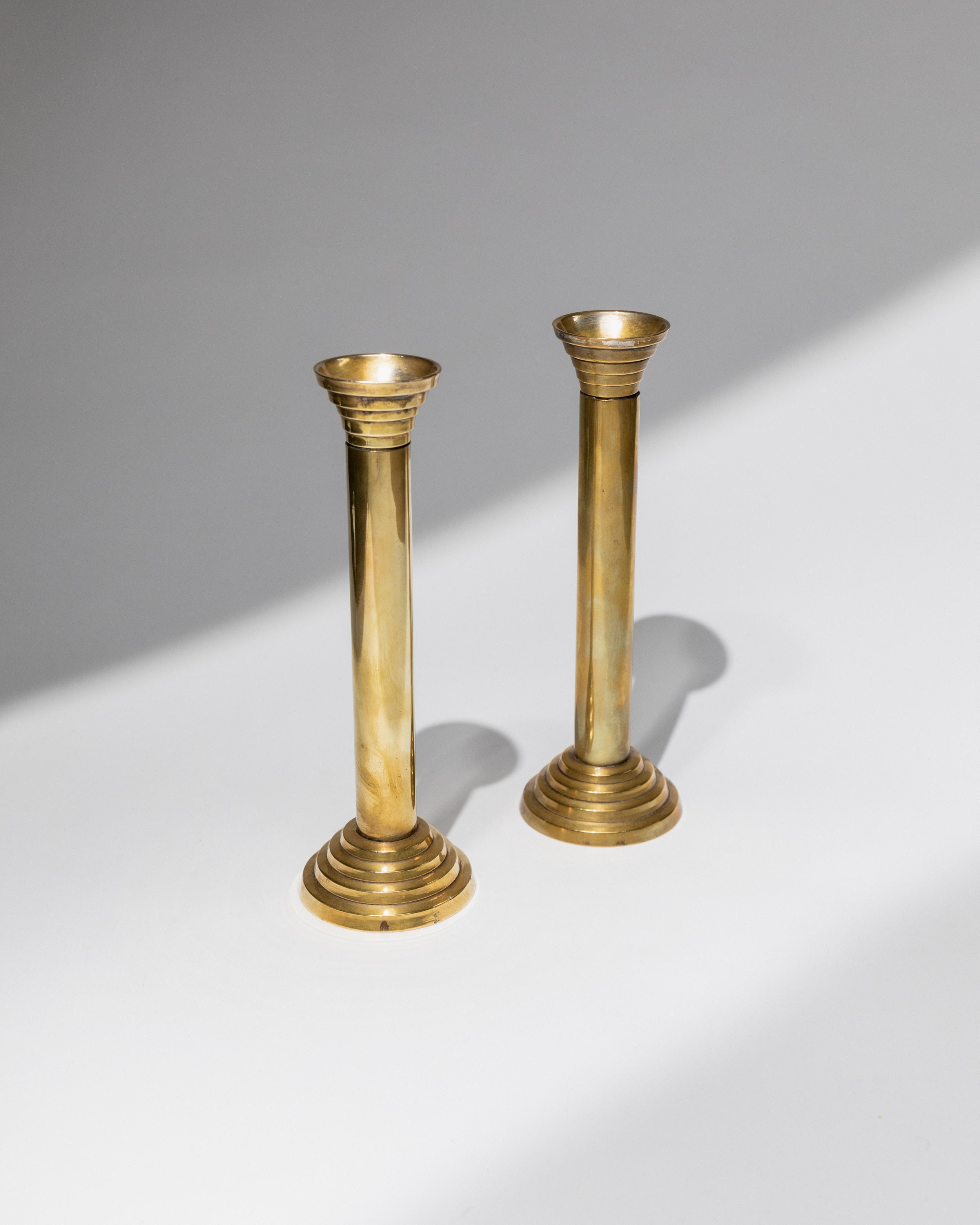 Ensemble de 2 Bougeoirs en Métal Plaqué, Années 1960