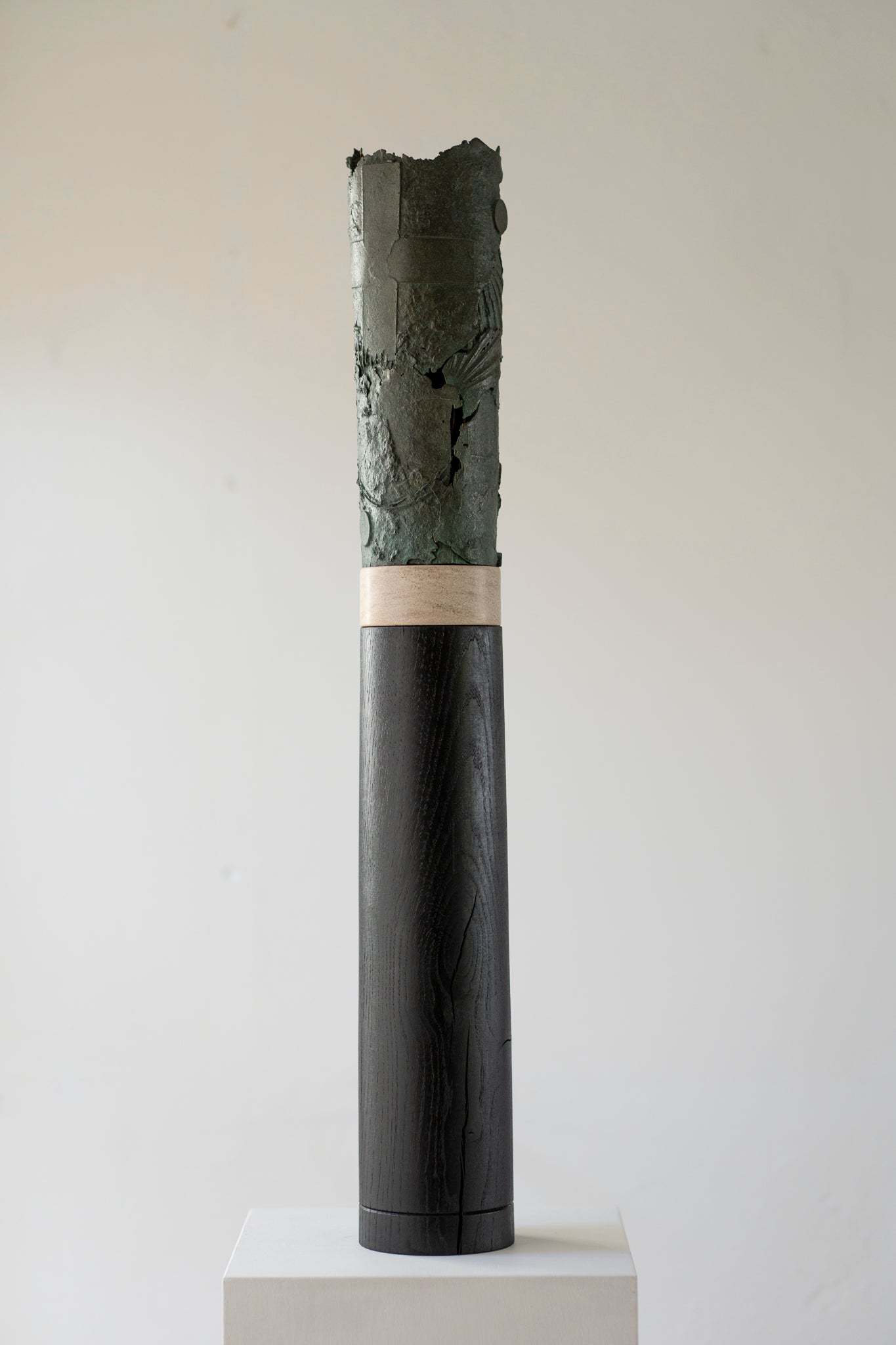 Keeper | Bronze, Stone & Oak Sculpture