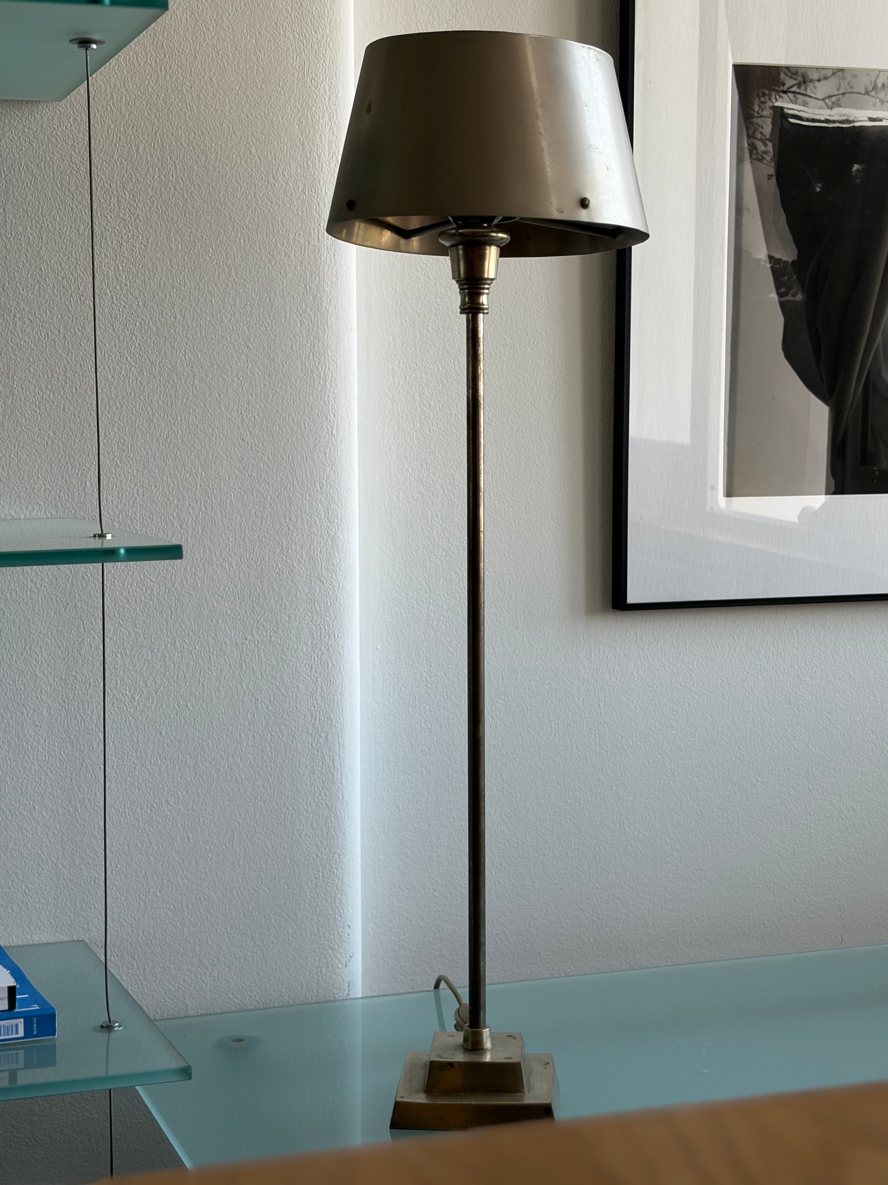 French Modernist Table Lamp by Jacques Pergay, 1970s — close-up