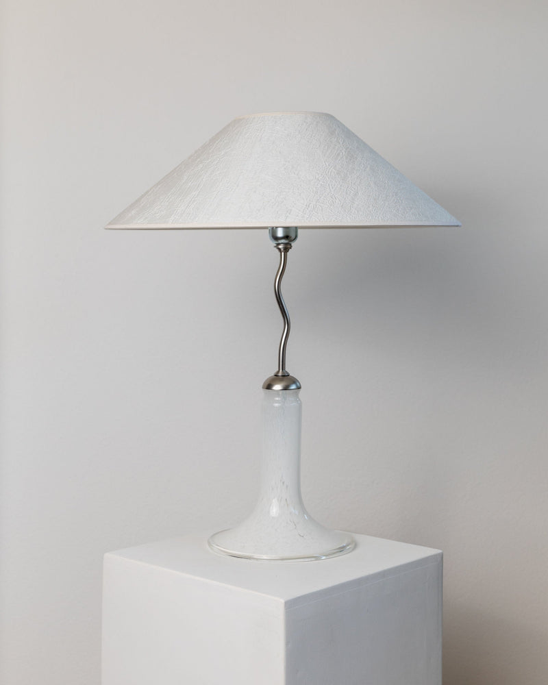 Murano Glass Table Lamp, Italy 1980s — close-up of textured glass base