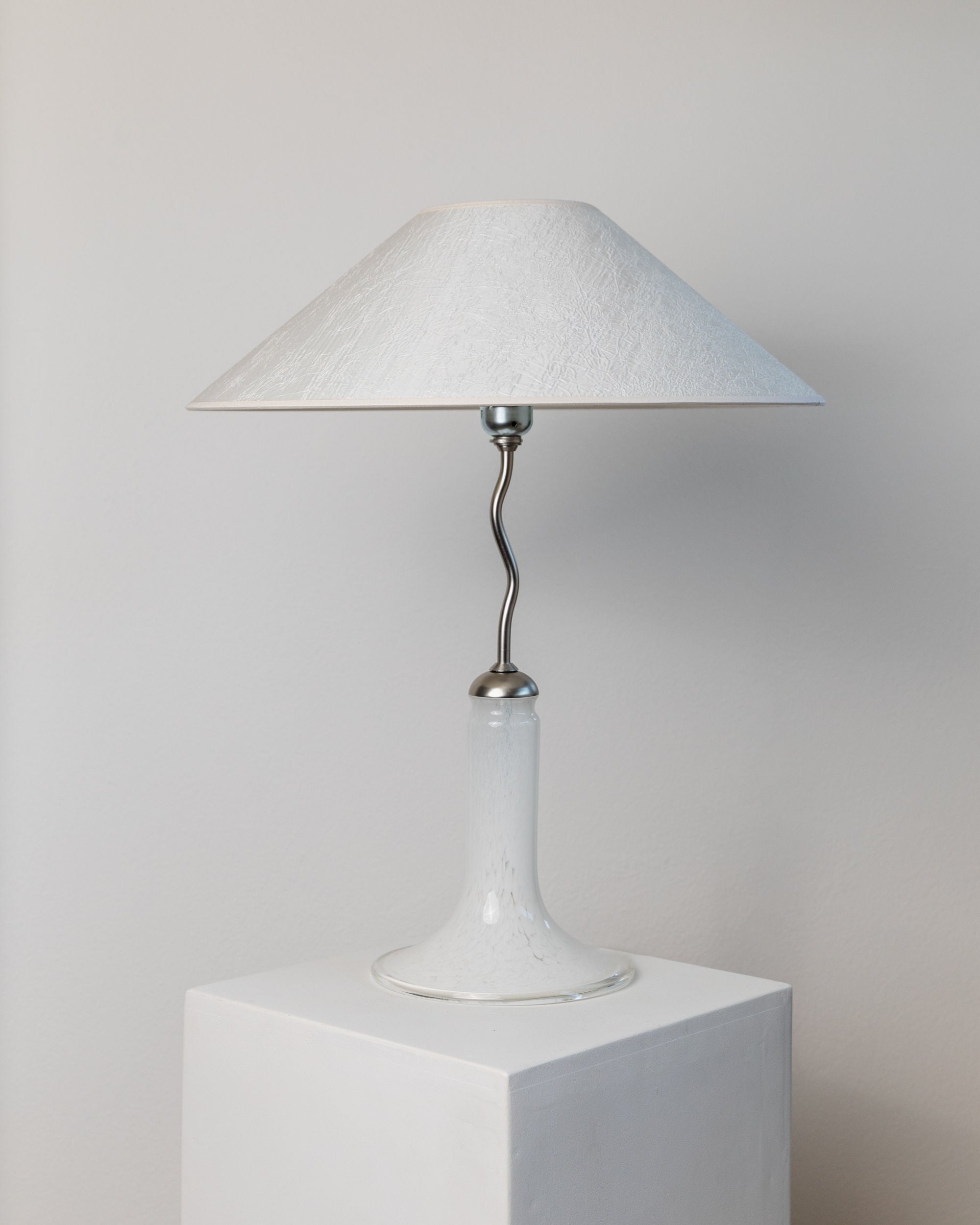 Murano Glass Table Lamp, Italy 1980s — close-up of textured glass base