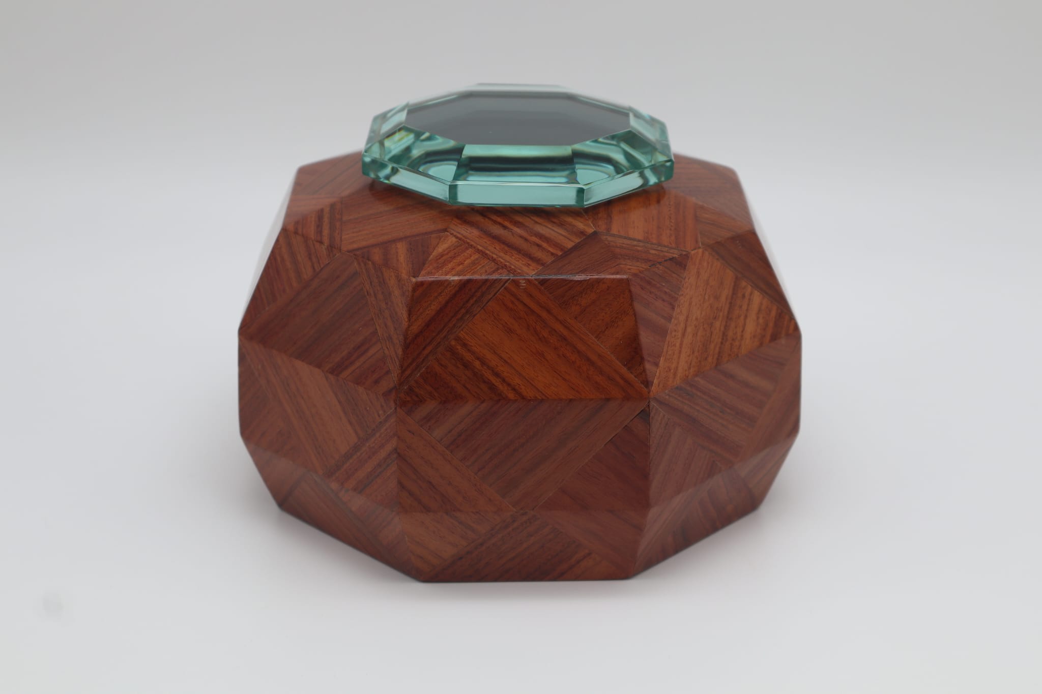 Rare Polyhedral Trinket Box by Pietro Chiesa for Fontana Arte, ca. 1940s — side angle