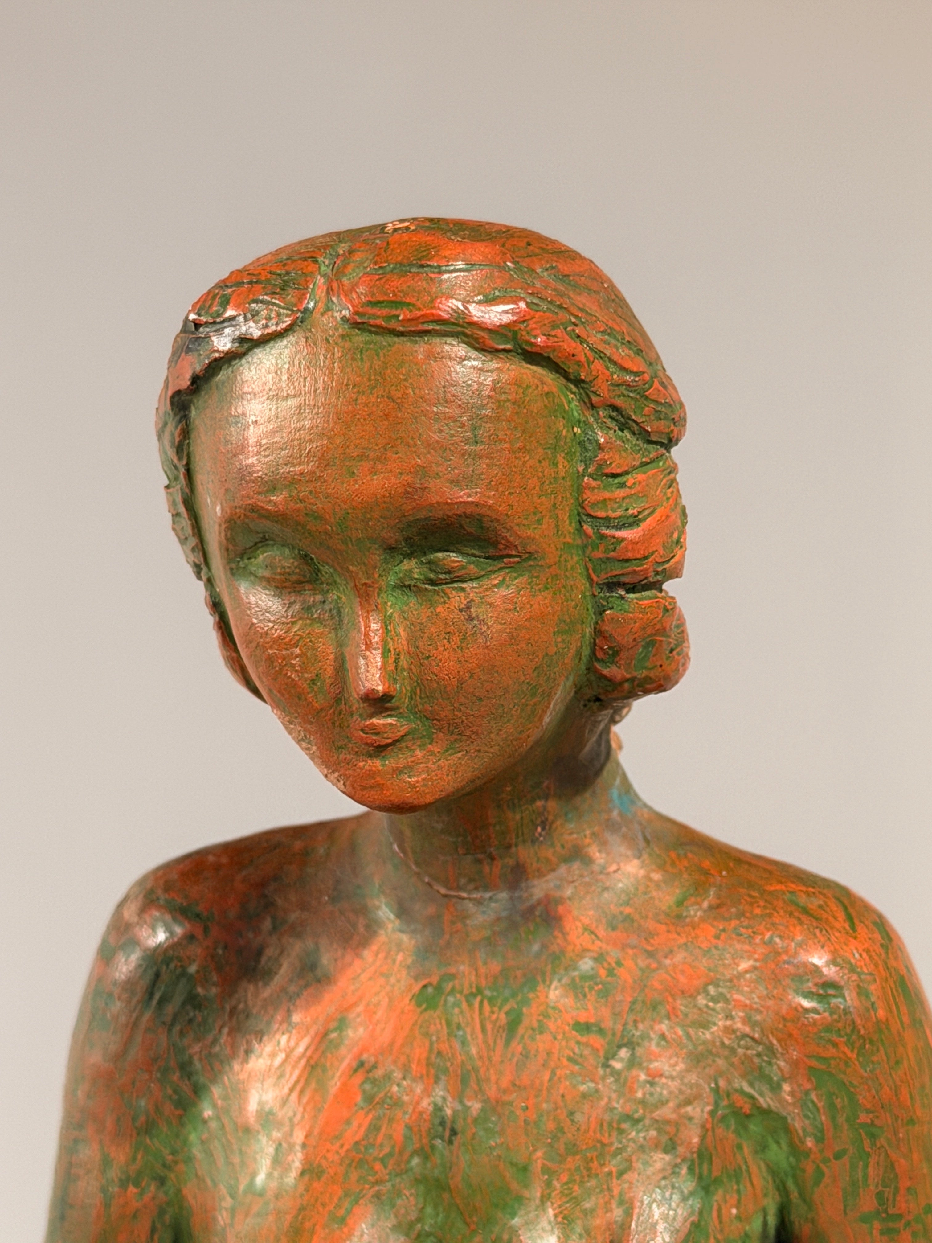 Seated female nude on a rock, terracotta, G. Lenaerts, circa 1930 — additional view