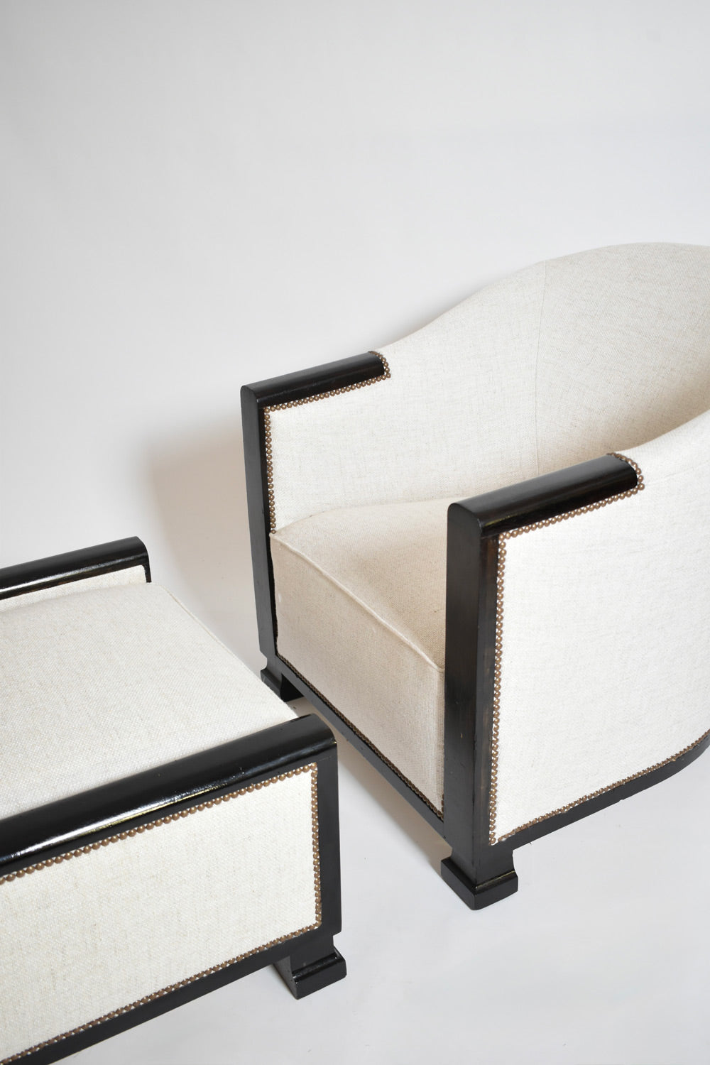 Art Deco Ebonised Wood Lounge Chair, 1930s — close-up