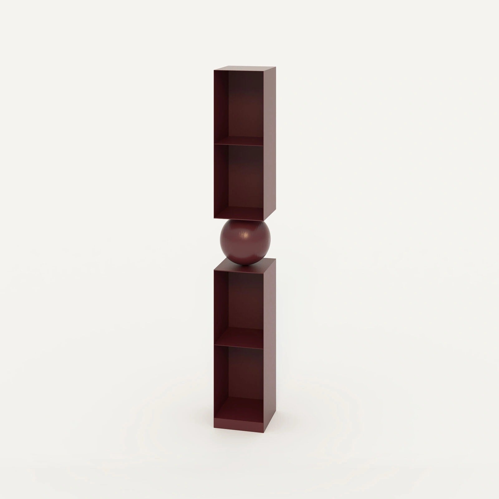 Pecan' Long Shelf — front view showing deep burgundy finish and round detail