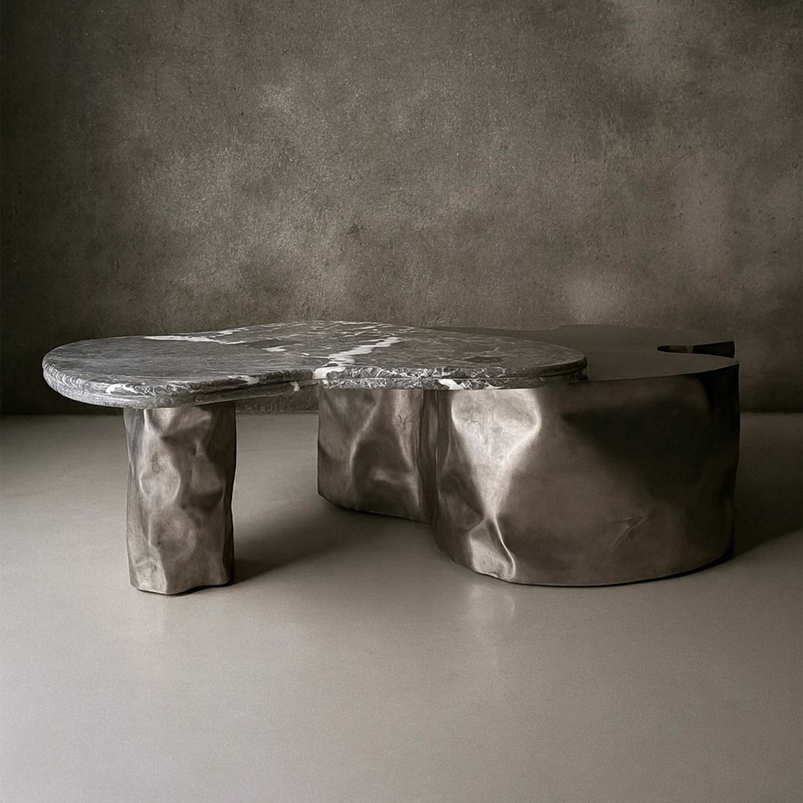 Steel and Stone Coffee Table - Colgada Series by Nitush Aroosh by Nitush Aroosh | The Oblist