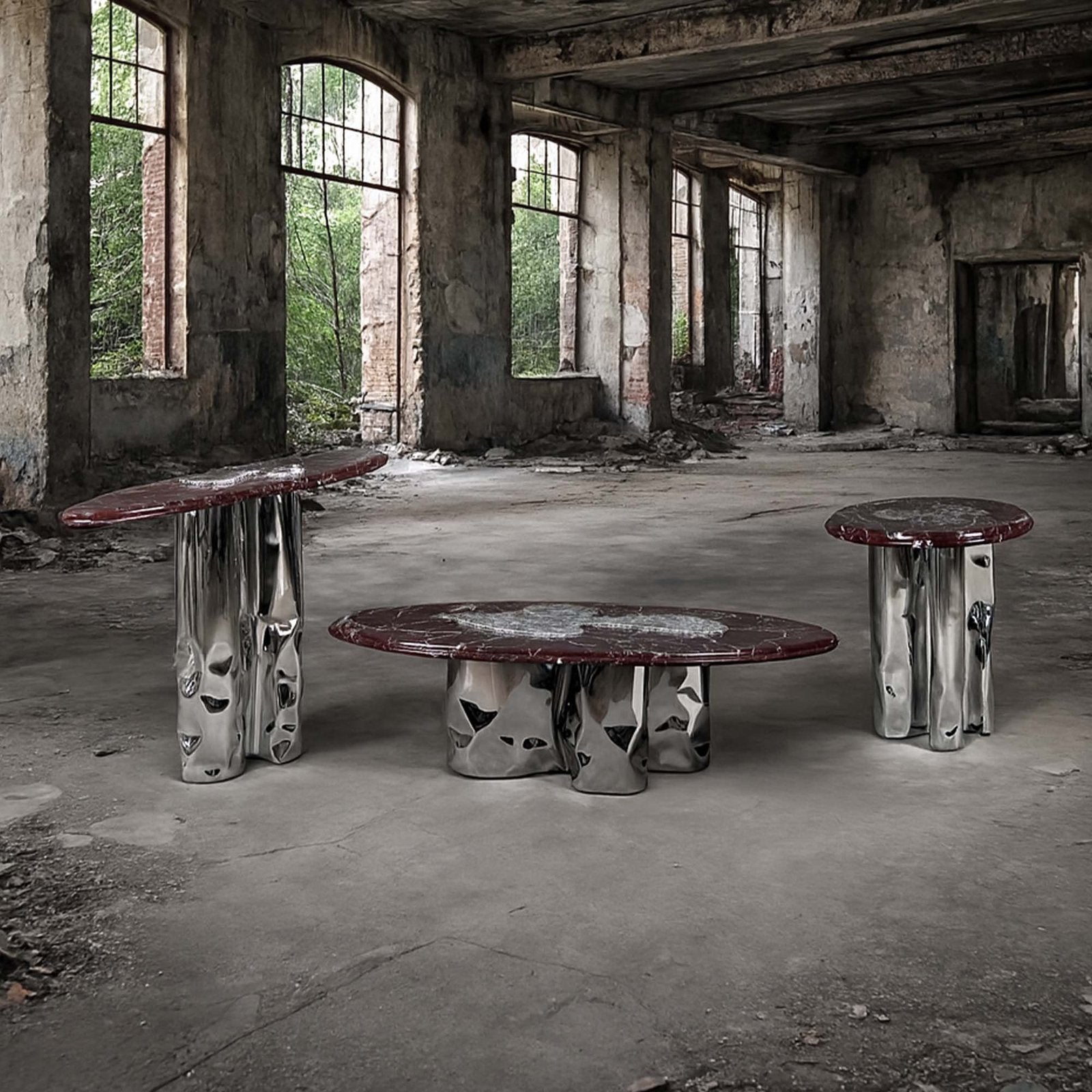 Steel and Stone Coffee Table - Reverie Series by Nitush Aroosh — lifestyle setting