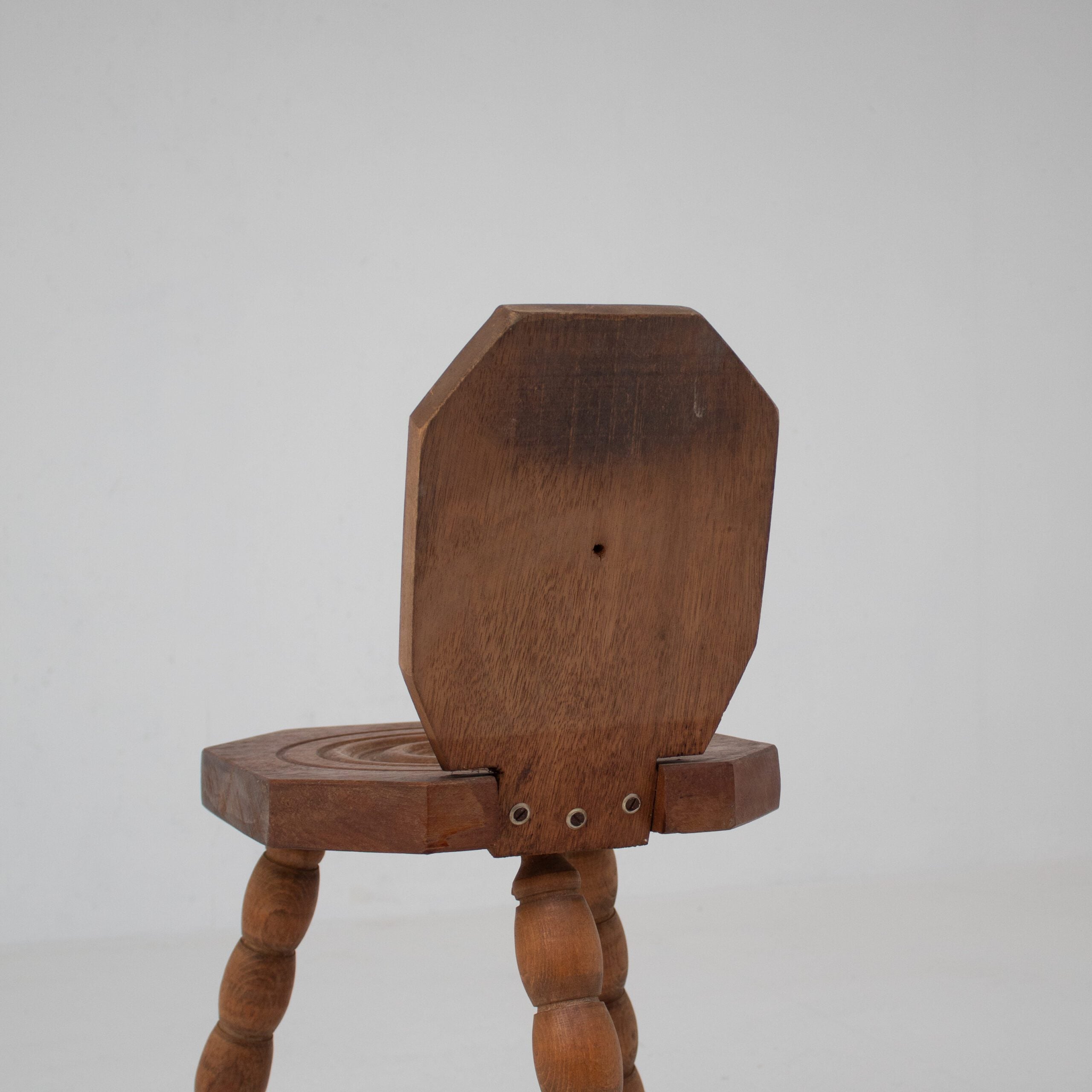 Pair of Sculptural Bobbin Stools with Backrests — lifestyle setting