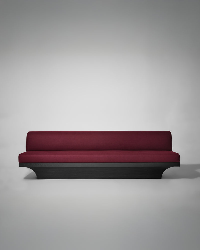 Acer Sofa by Mokko | The Oblist — burgundy fabric, modern design