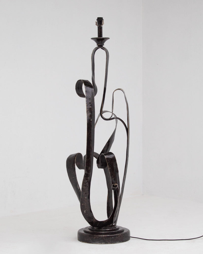 Sculptural Wrought Iron Standing Lamp — detail view