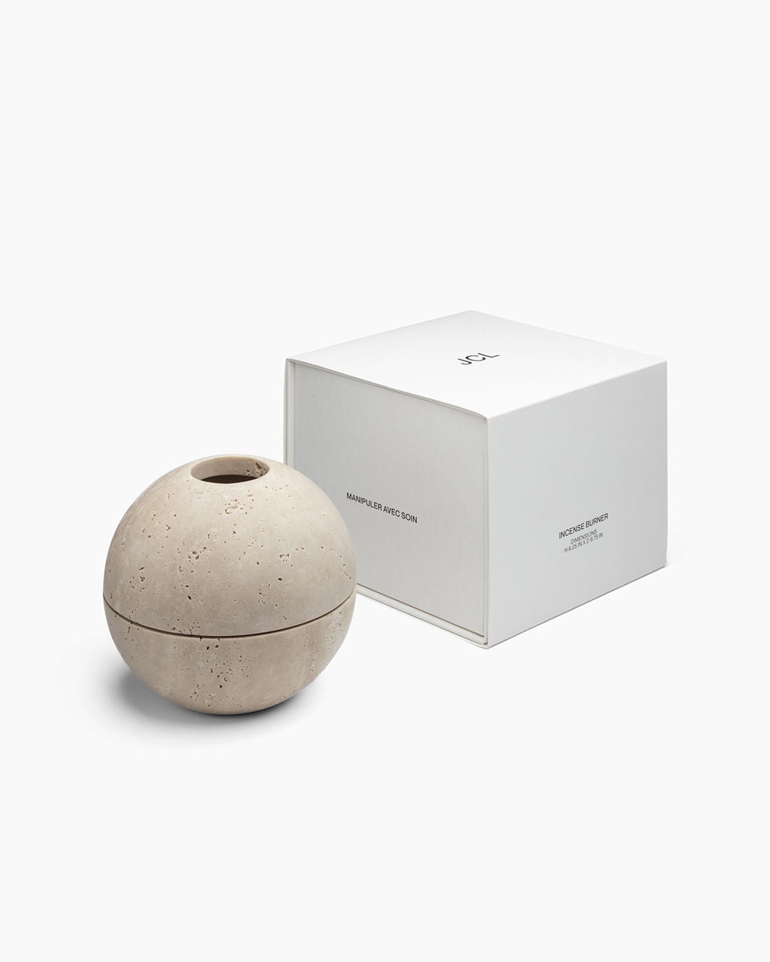Incense Holder in Travertine Stone — alternate view