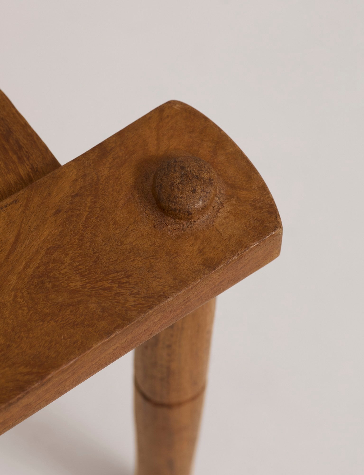 Large one-of-a-kind Baoulé chair in solid wood — alternate view