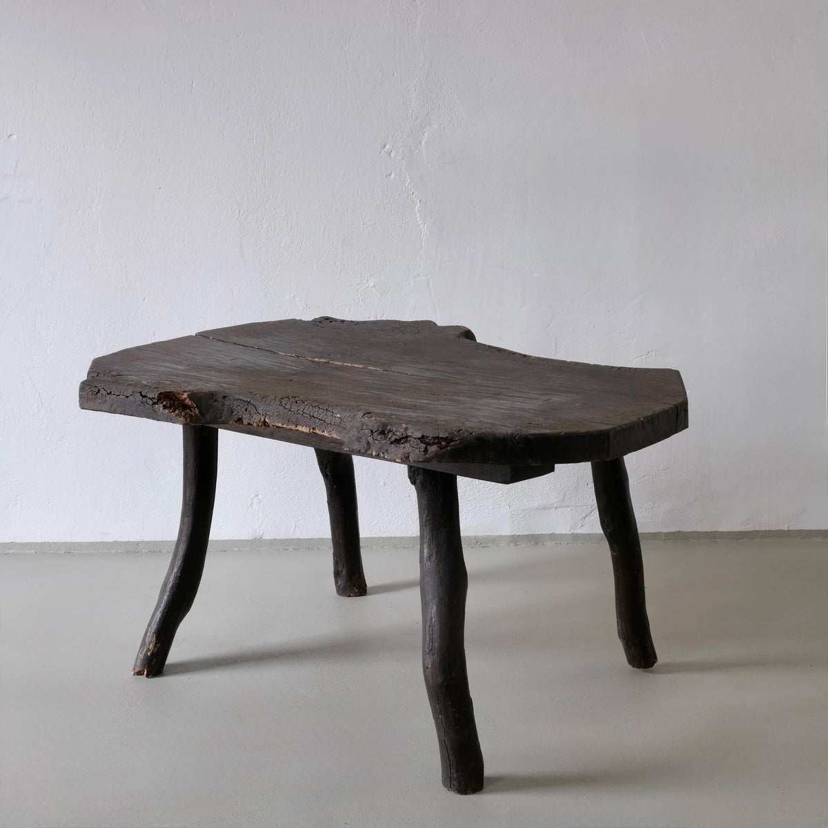 Wabi-Sabi Rustic Dark Wood Side Table | Belgium | Vintage — alternate view