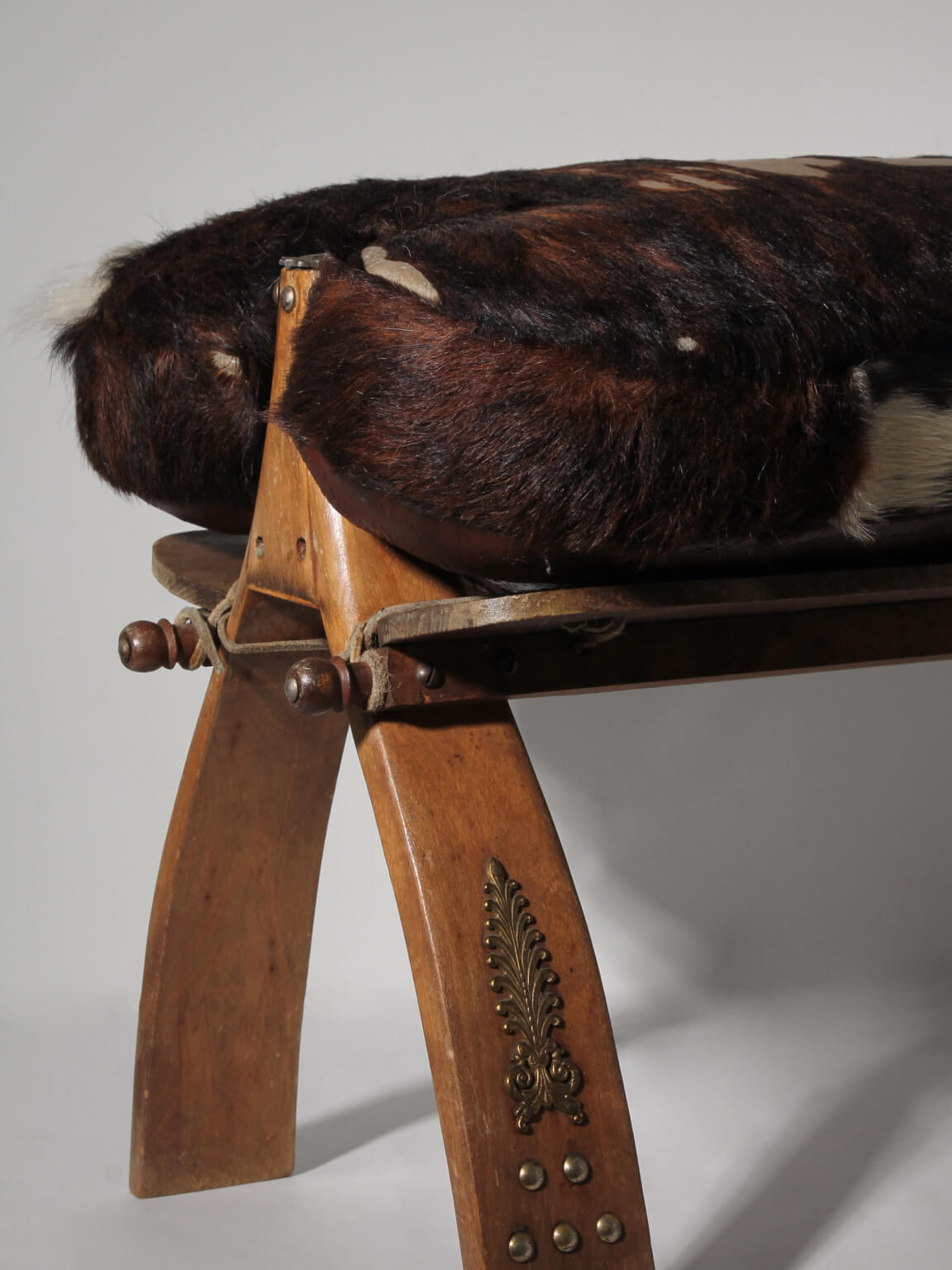 Cowhide Camel Saddle Stool — additional view