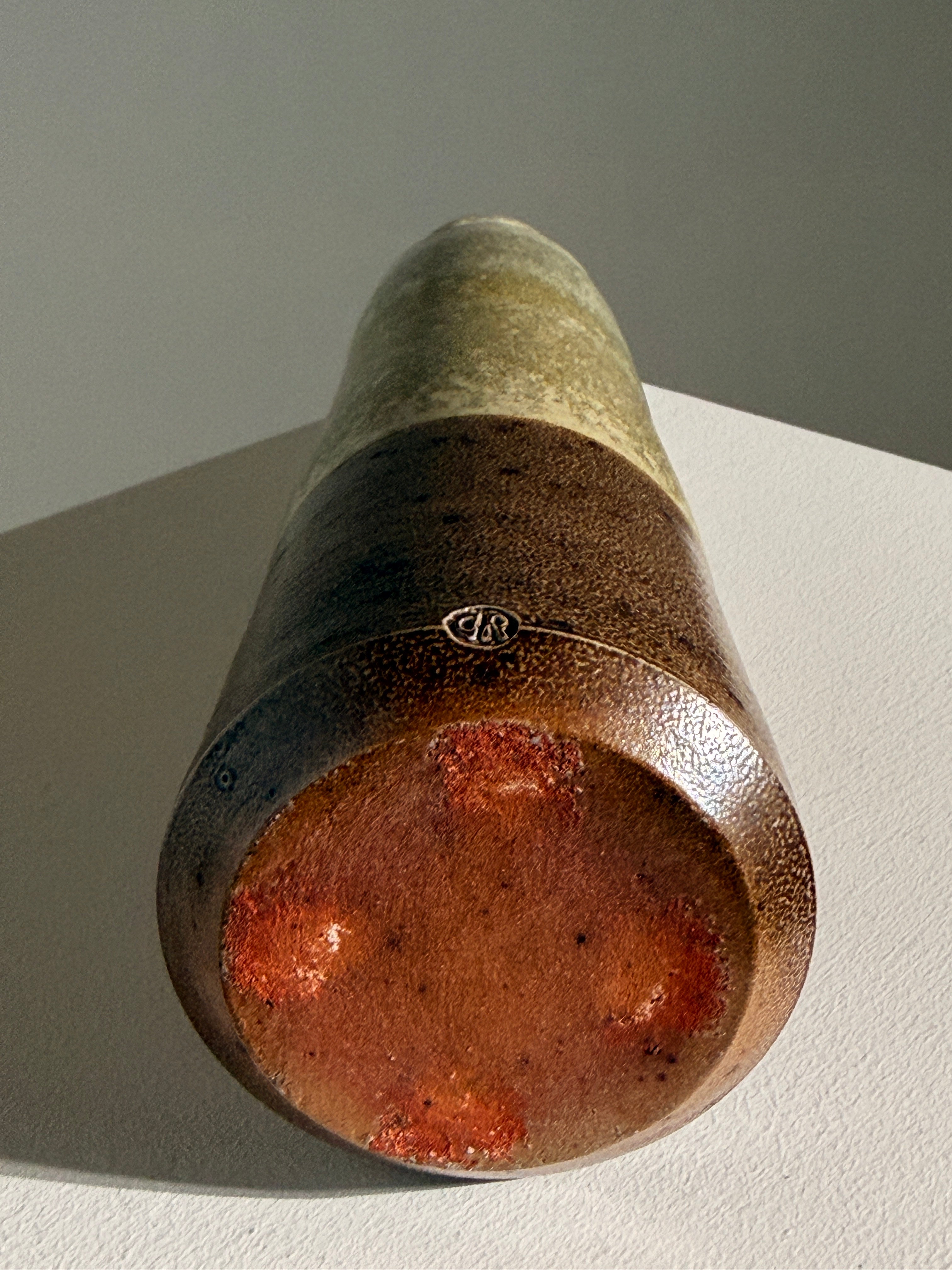 Conical stoneware vase, France, circa 1960 — alternate view