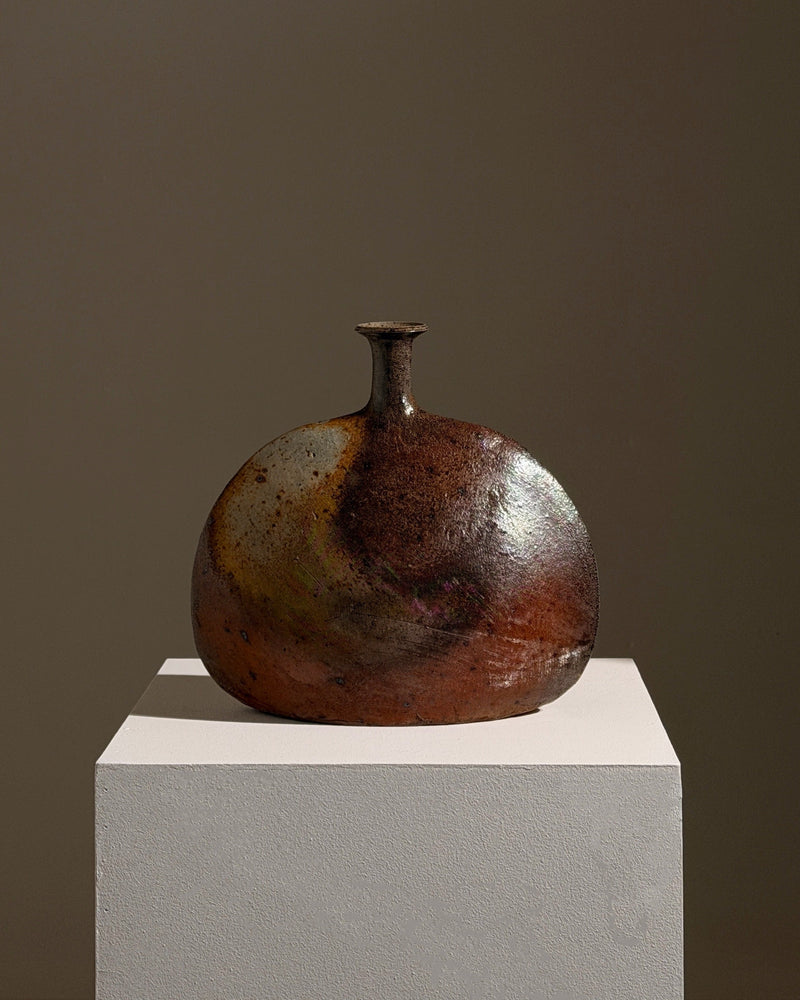 Large bottle vase by Gustave Tiffoche | The Oblist — ceramic, earthy tones